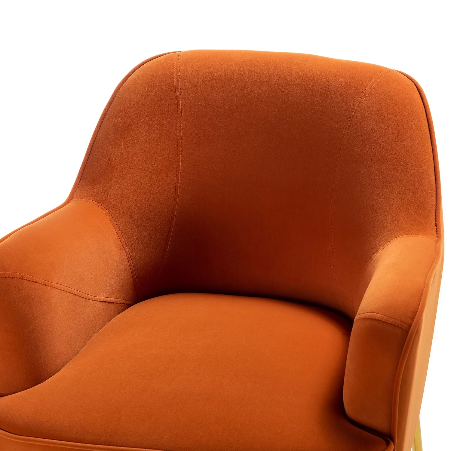Velvet Upholstered Accent Chair Metal Legs Curved Backrest Lounge Home Armchair Bedroom Adult Pink - Womvr