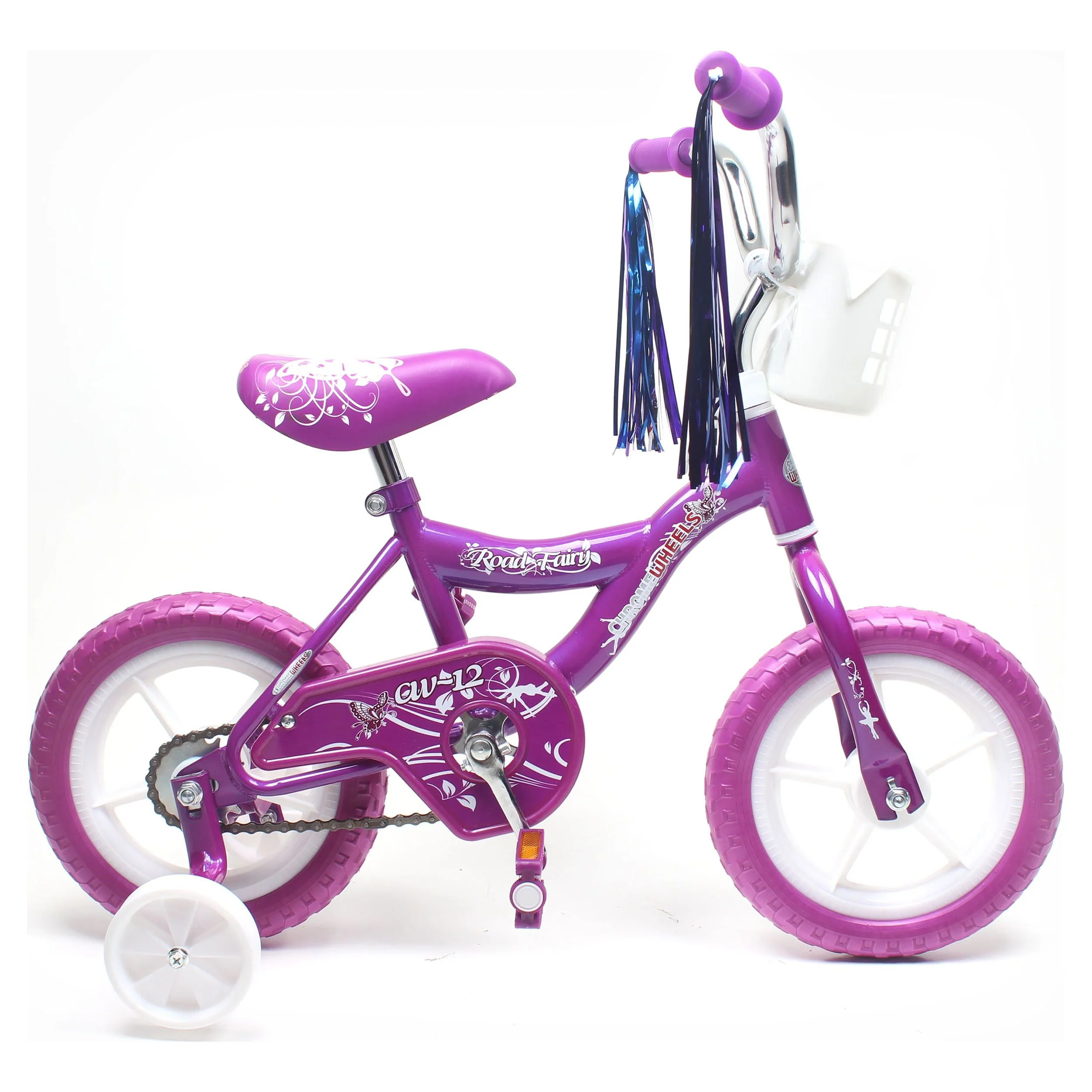WonderPlay BMX 12 In. Kid's Bike for 2-4 Years Old, Bicycle for Girls with Front Basket, EVA Tires with Training Wheels and Coaster Brake, Purple - Womvr