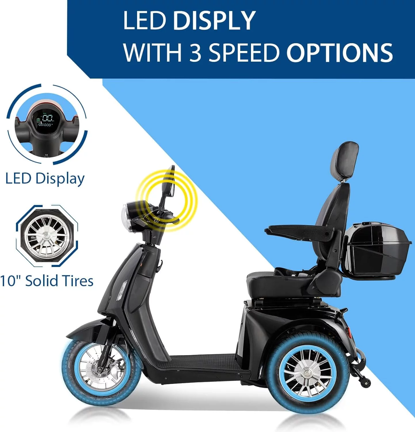 Mobile scooter Medical electric wheelchair equipment adjustable seat - Womvr