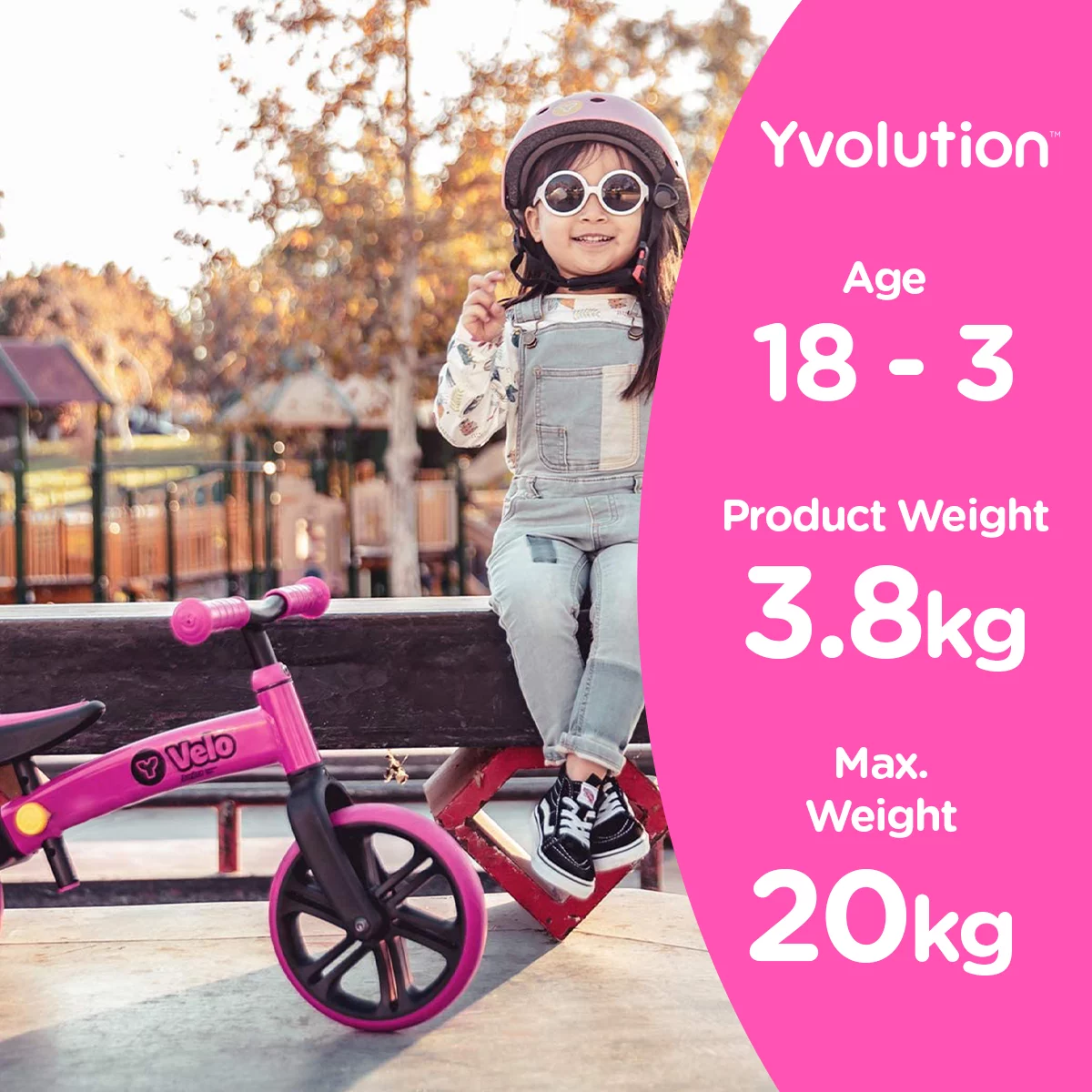 Yvolution Velo Toddler Balance Bike 9'' Wheel (Red) Boys and Girls, 18 Months to 3 Years Old - Womvr