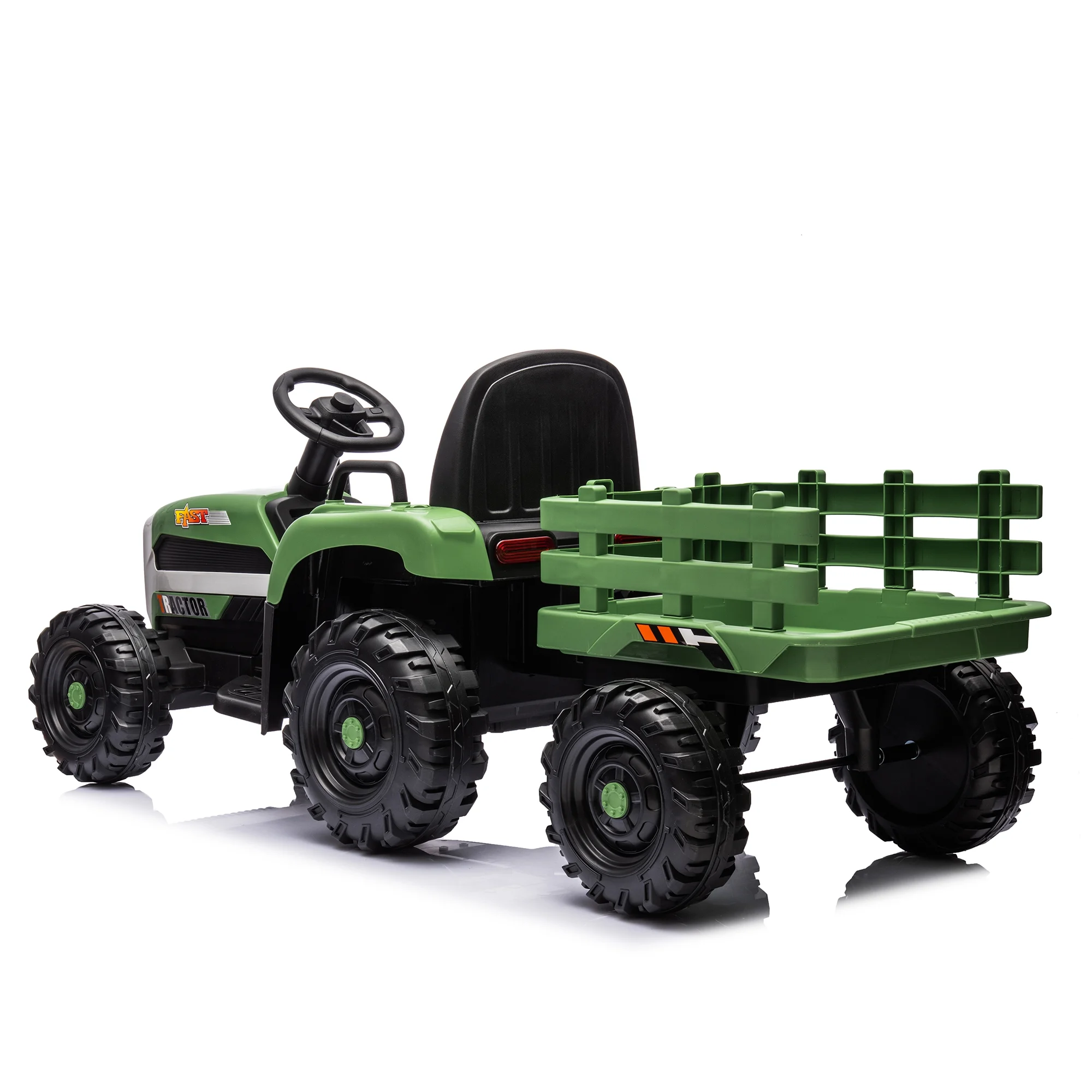 HNH 24V Ride on Toy,Kids Ride On Tractor with Trailer & Remote,Electric Car Toy with Bluetooth - Womvr