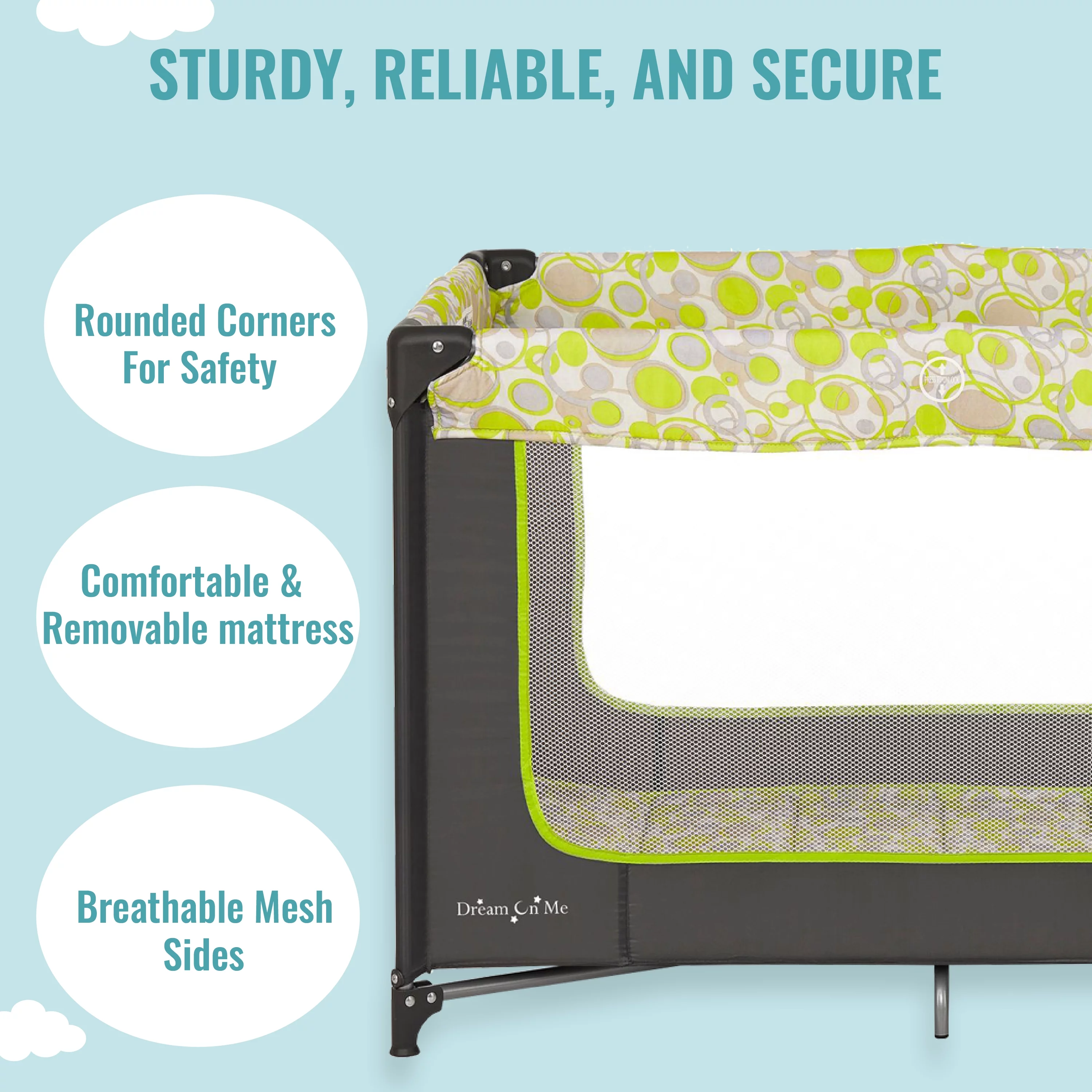 Dream On Me Zodiak Portable Playard with Carry Bag & Shoulder Strap, Navy - Womvr