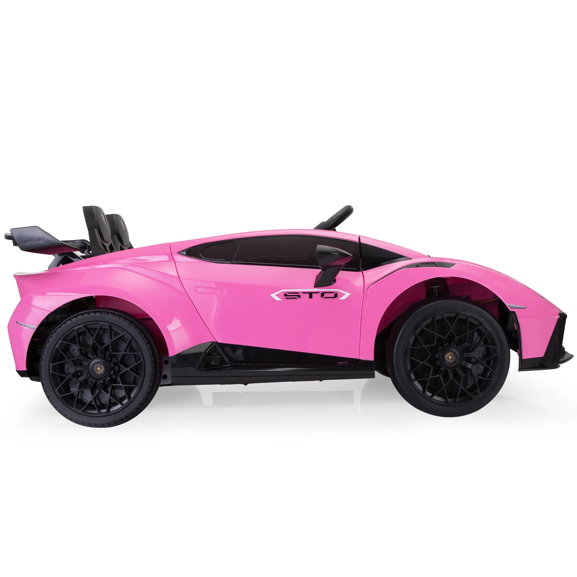 TOBBI 24V Lamborghini STO Licensed Kids Ride on Drift Car Gray Electric Car W/Remote Control LED Lights, up to 10 mph - Womvr