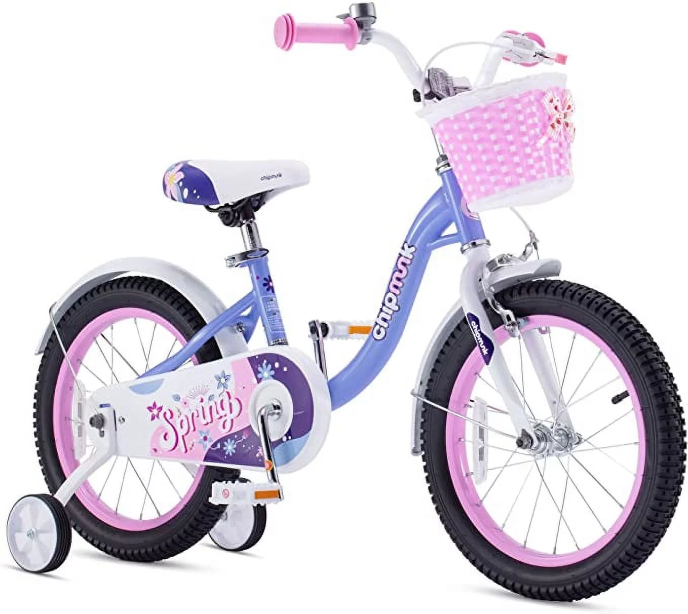 RoyalBaby Spring Kids Bike Girls 18 Inch Bicycle with Basket Kickstand Options Pink - Womvr