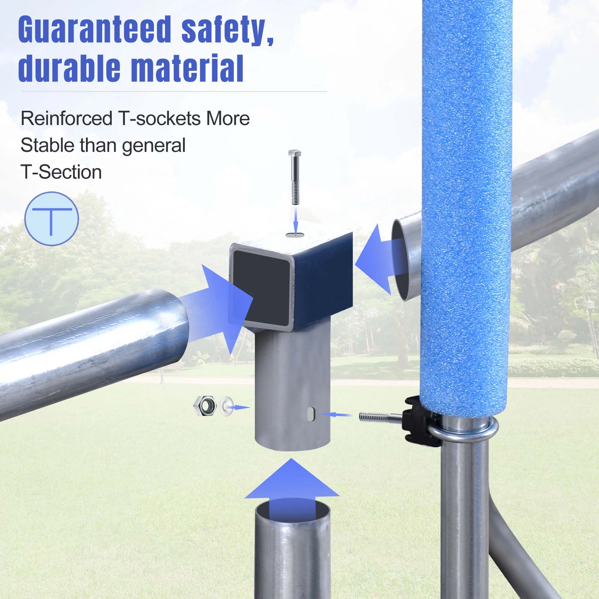 EUROCO 1500LB 16FT Trampoline for Adults and Kids,  Trampoline with Enclosure ,Ladder,Basketball Hoop,Heavy Duty Recreational Trampoline Capacity for 9-10 Kids - Womvr