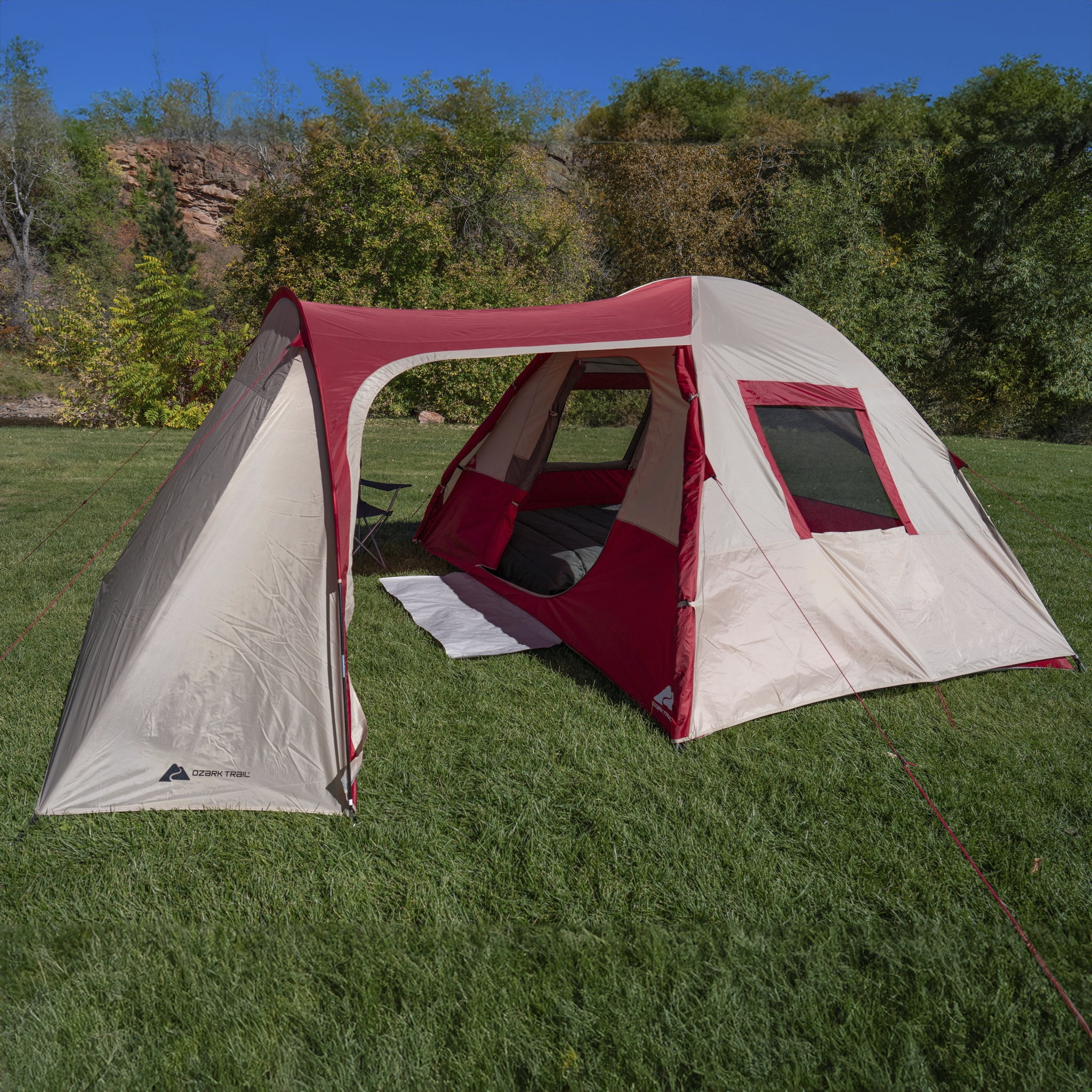 Ozark Trail 6 Person Dome Tent with Sitting Area - 15 ft. x 11 ft. - Carry Weight - 21.38 lbs. - Womvr