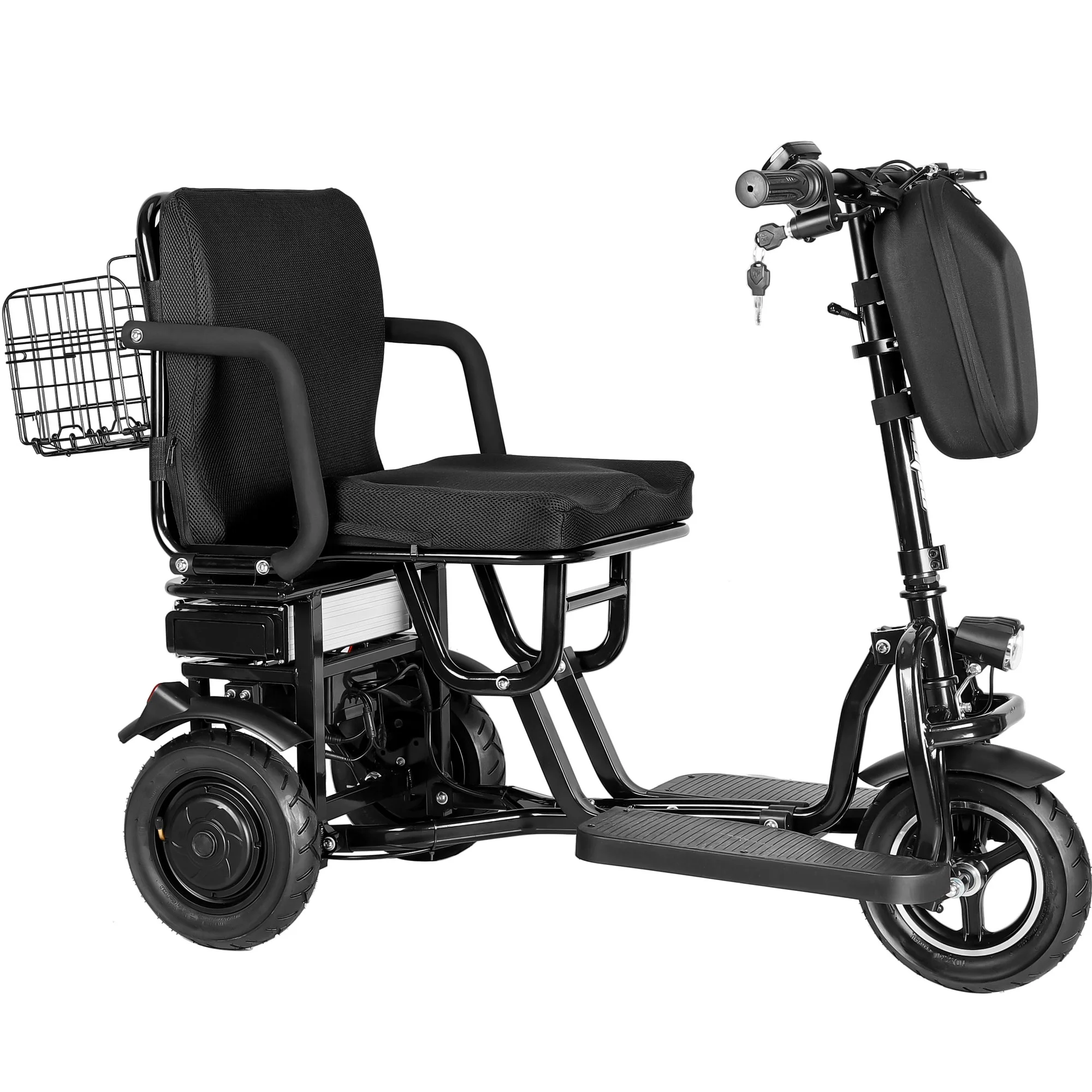 MotoTec Folding Mobility Electric Trike 48v 700w Dual Motor Lithium Black - Womvr