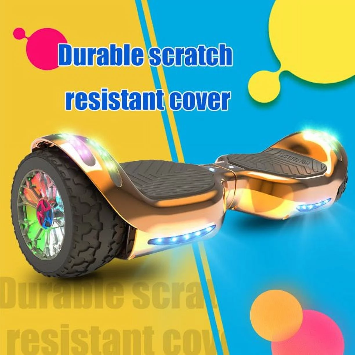 Hoverstar ul2272 Hoverboard All-Terrain LED Flash Wide All Terrian Wheel, Blue - Womvr