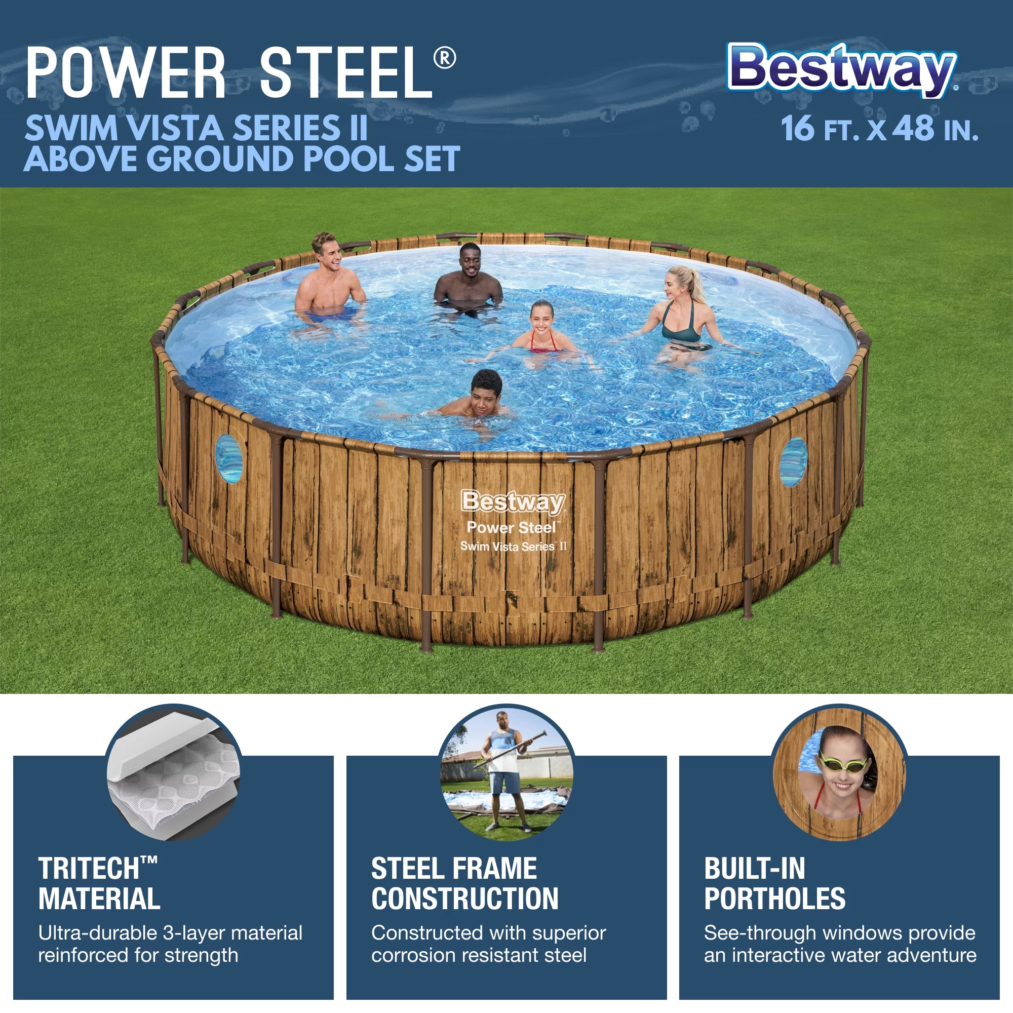 Bestway Power Steel Swim Vista 14' x 8'2