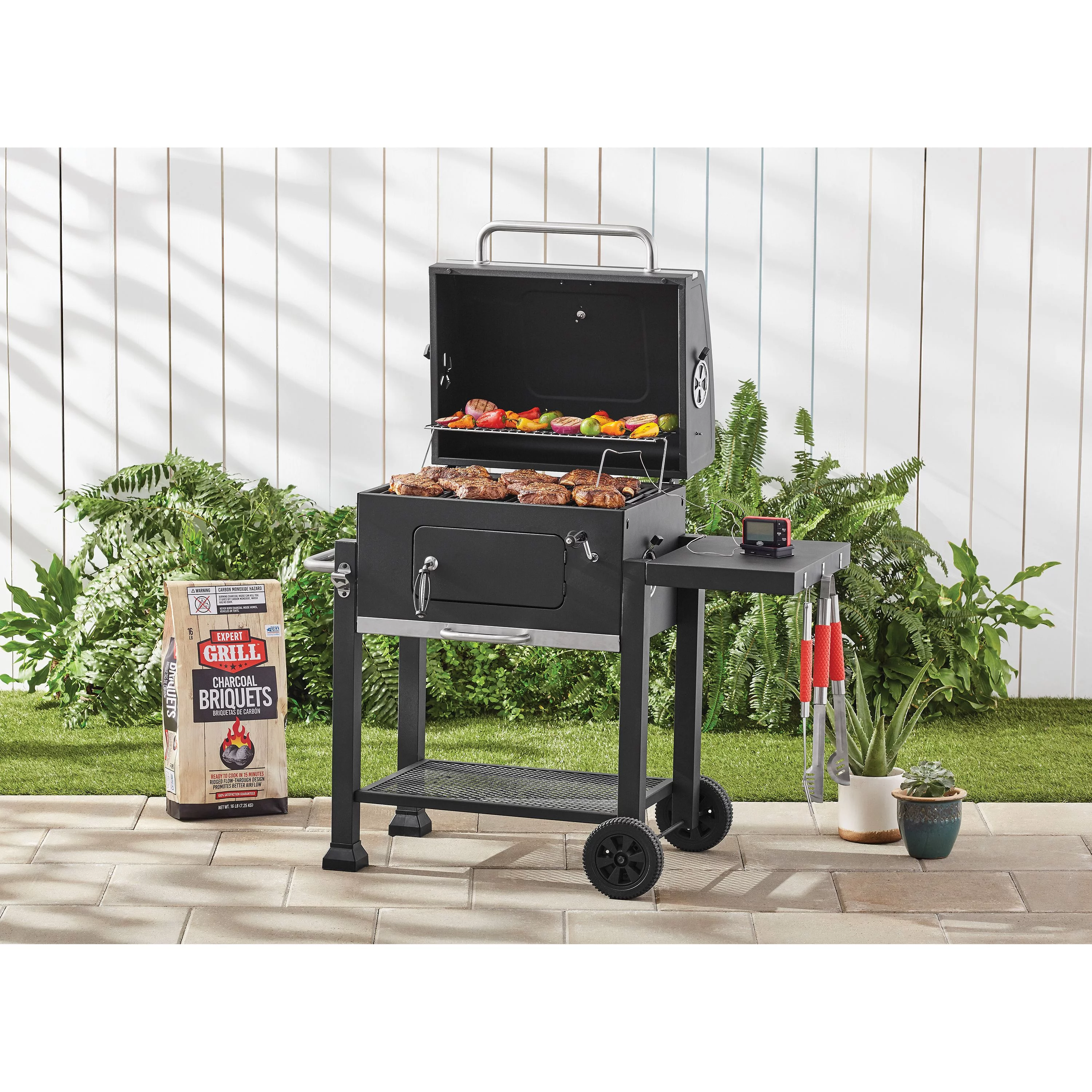 Expert Grill Heavy Duty 24-inch Charcoal Grill, Black - Womvr