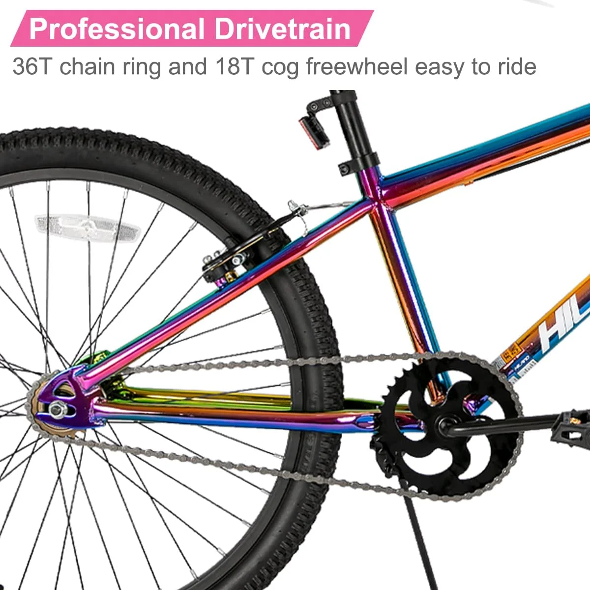 Hiland BMX BIKE 24 & 26 inch, Beginner-Level to Advanced Riders with 2 Pegs for Youth Teens Adults, Multiple Colors - Womvr