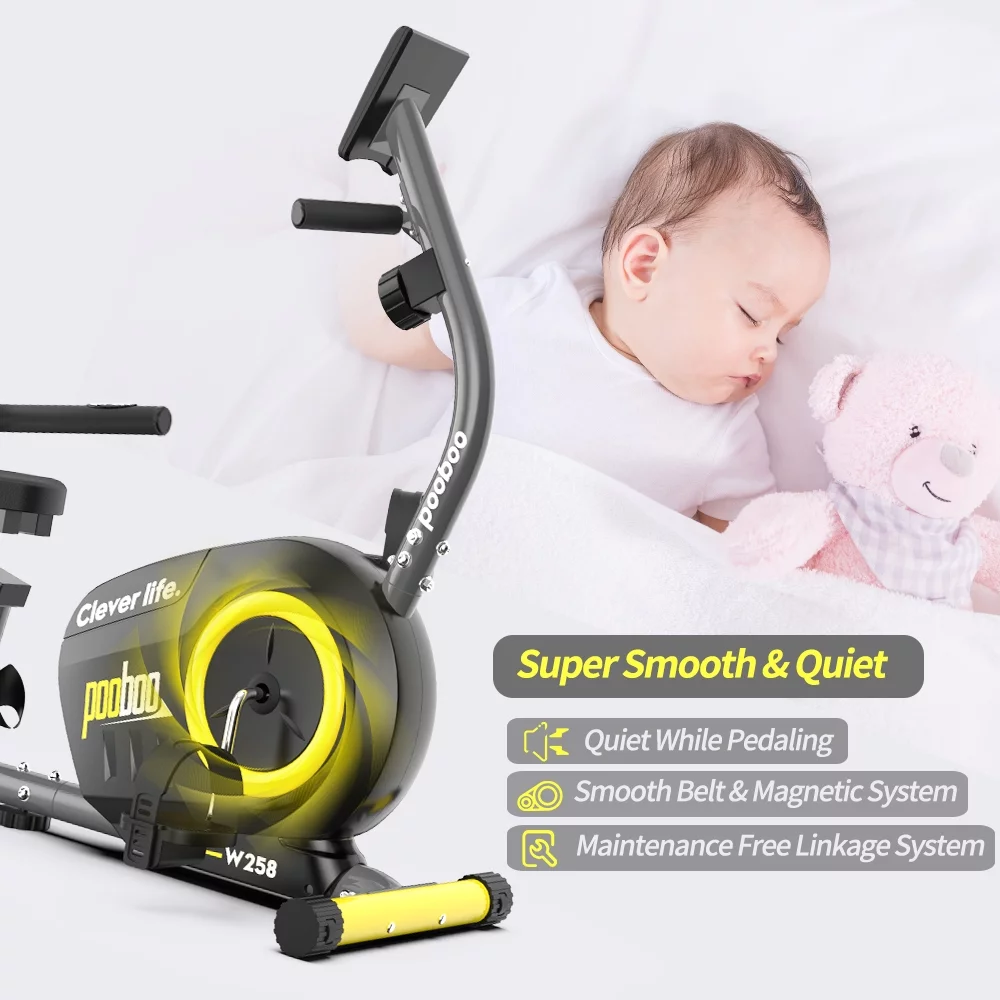 Cycool Workout Home Cycling Magnetic Recumbent Exercise Bike Fitness Cardio Elliptical Indoor Cycling Bike 330lbs Blue - Womvr