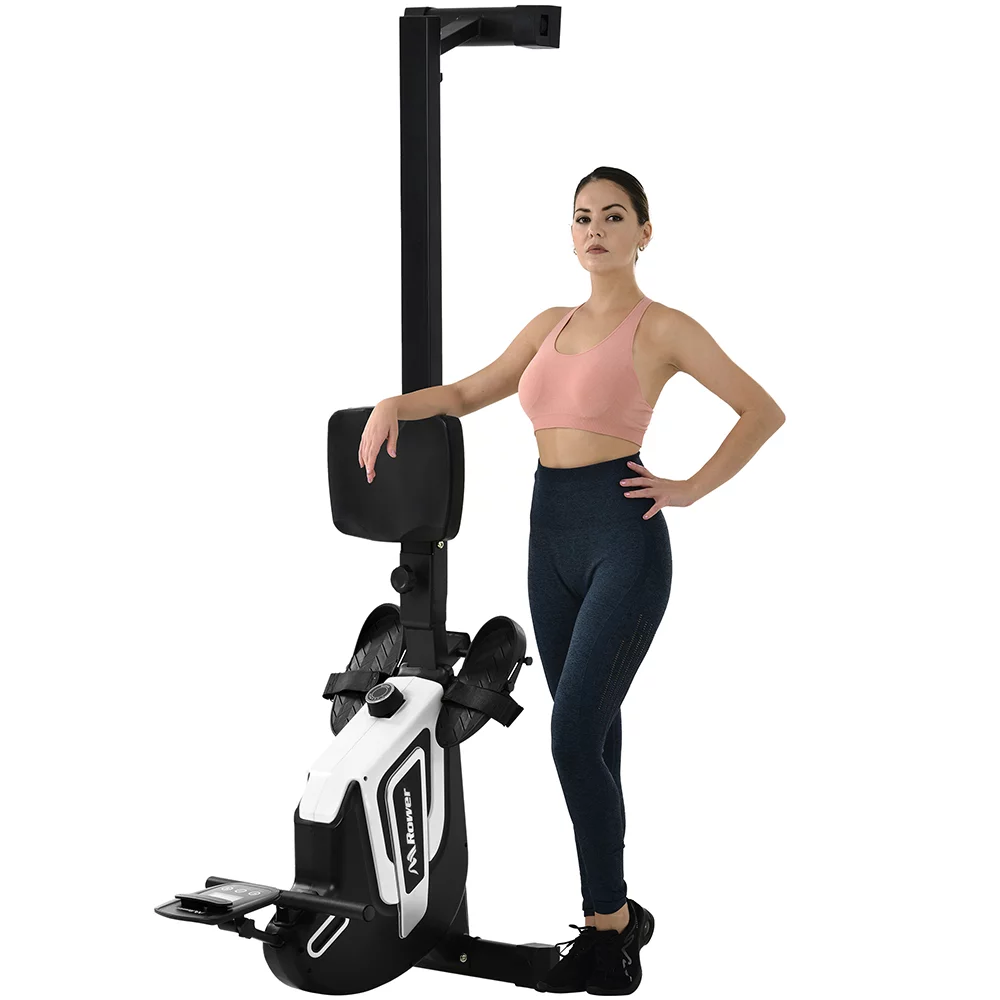 Churanty Magnetic Rowing Machine Folding Exercise Rower Machine 330lb Weight Capacity for Home Gym Cardio Workout,Silver - Womvr