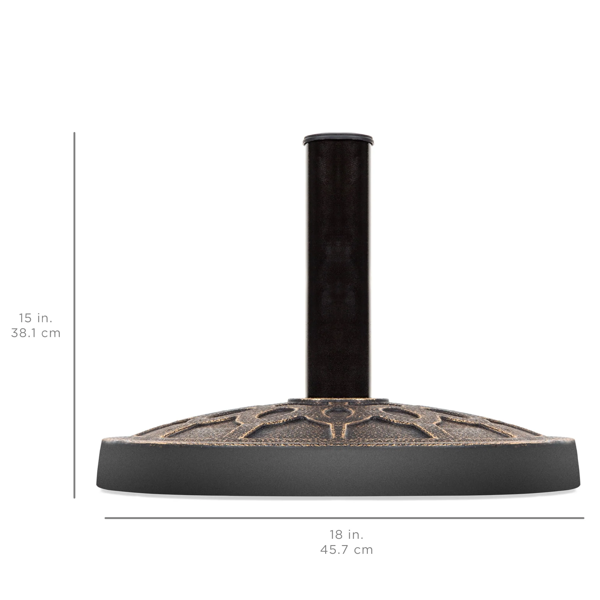 Best Choice Products 18in Round Heavy-Duty Steel Patio Umbrella Base Stand w/ Rust-Resistant Finish - Bronze - Womvr