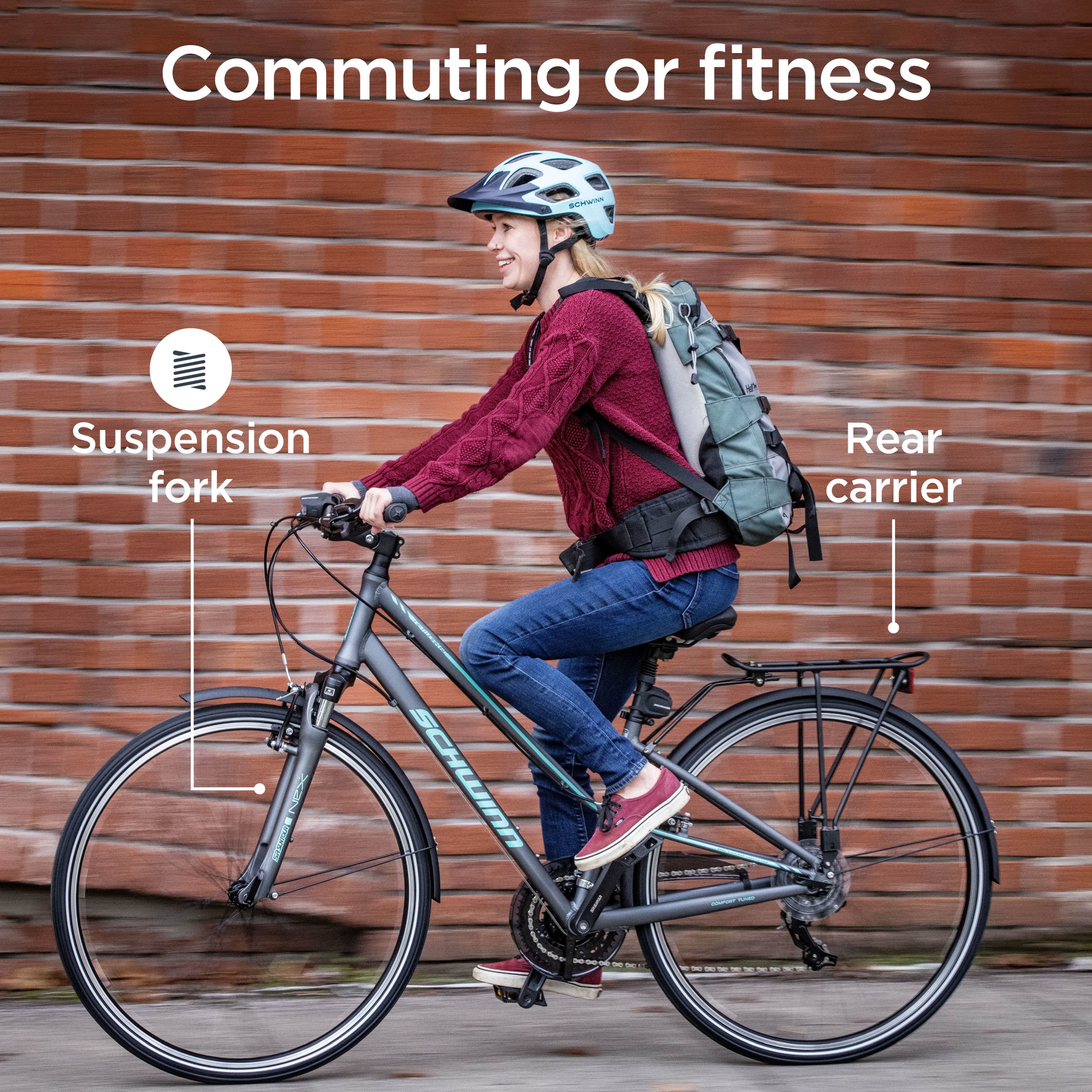 Schwinn Network 6c Hybrid Bike, 21 Speeds, Large 19.5