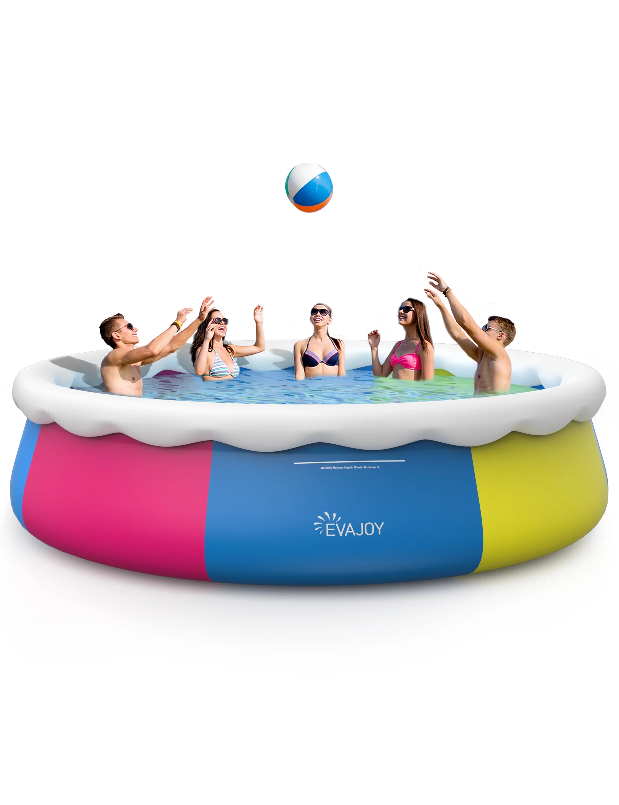EVAJOY 10ft × 30in Easy Set Inflatable Swimming Pool with Pool Cover - Perfect Above Ground Pool for Family Fun in Your Backyard Garden - Womvr