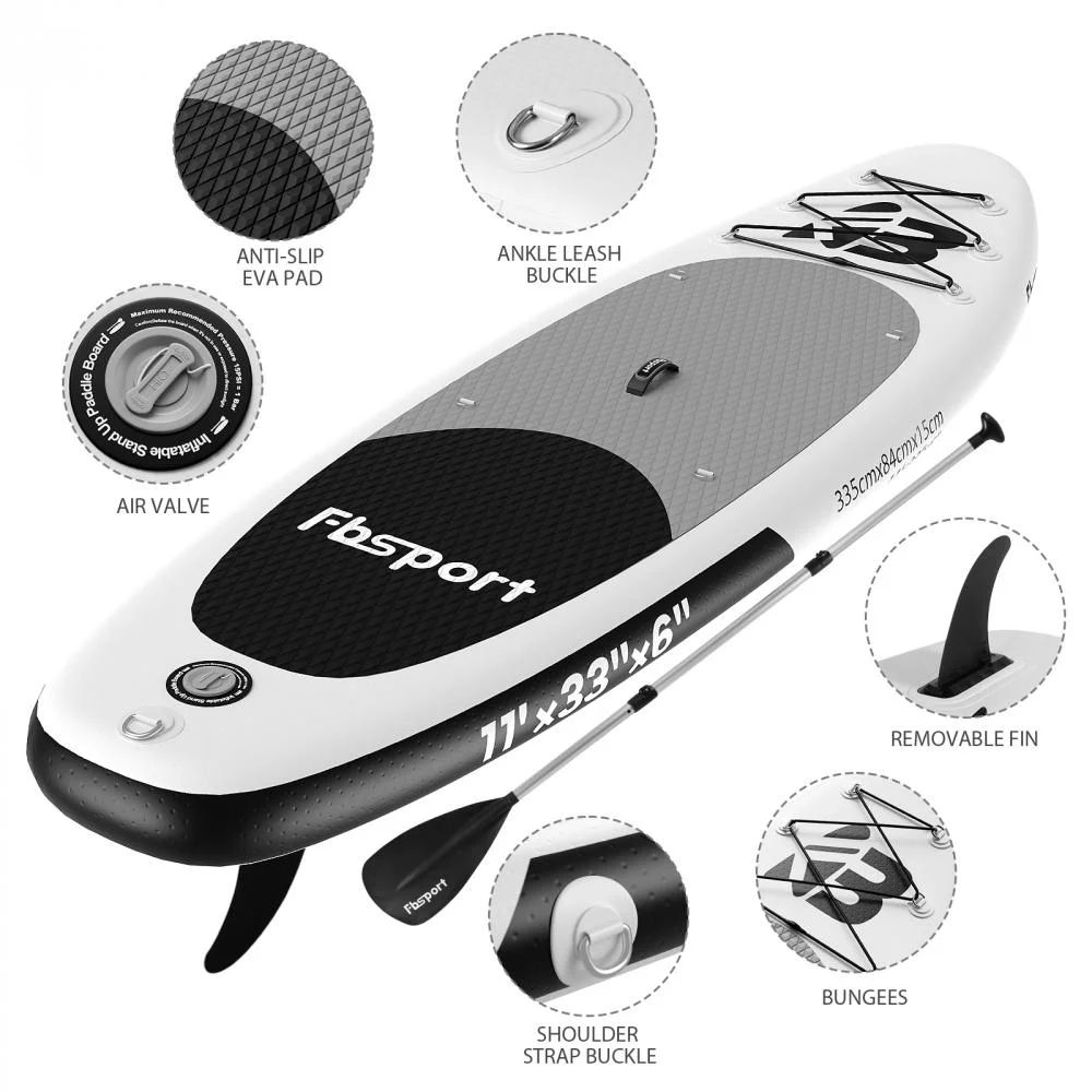 Fbsport Electric Inflatable Paddle Board, Stand UP Paddleboard 11' Length with Electric Pump SUP Accessories - Womvr