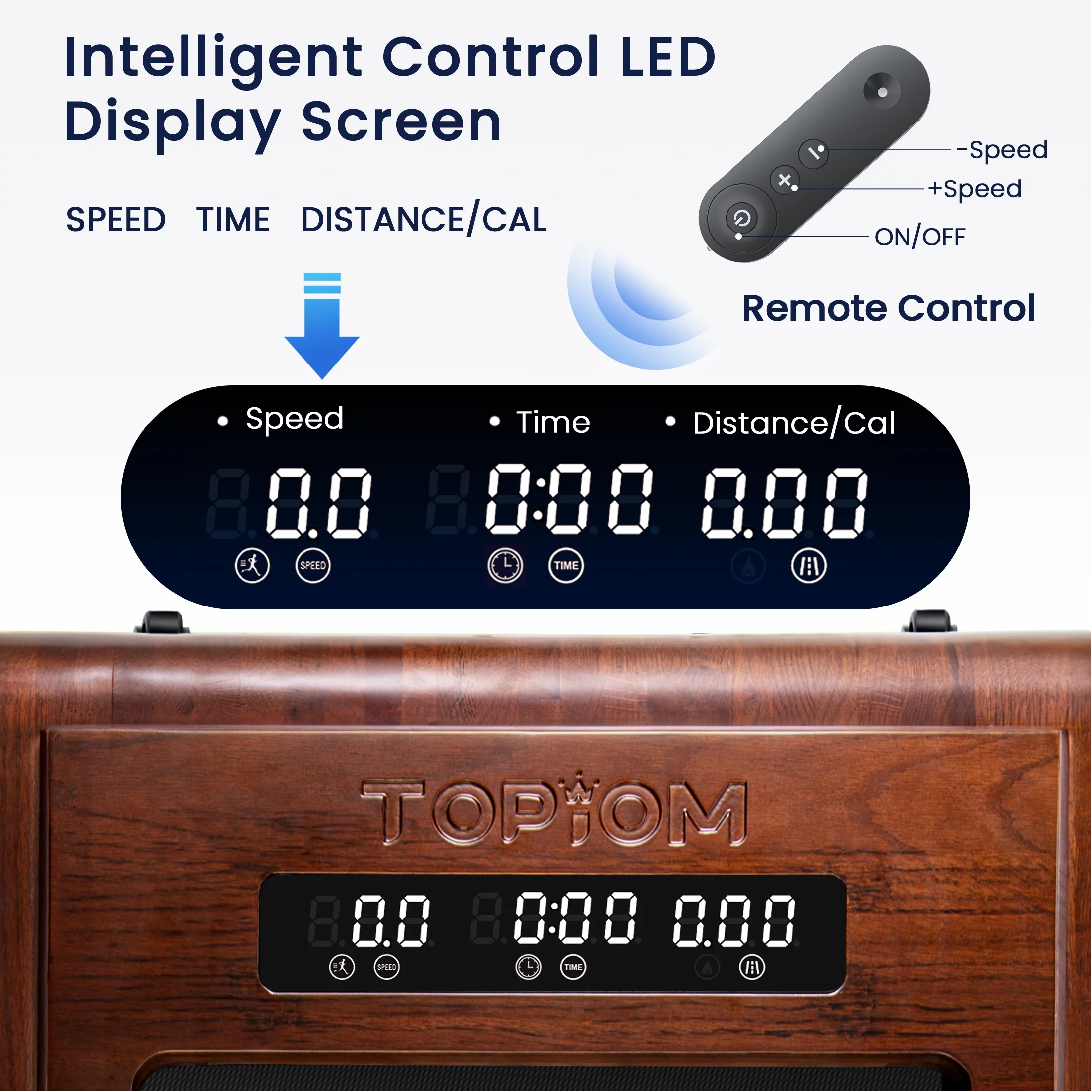 Topiom Walking Pad 2.25HP 310 lb Capacity Under Desk Treadmill 0.3-4 mhp Installation-Free - Womvr