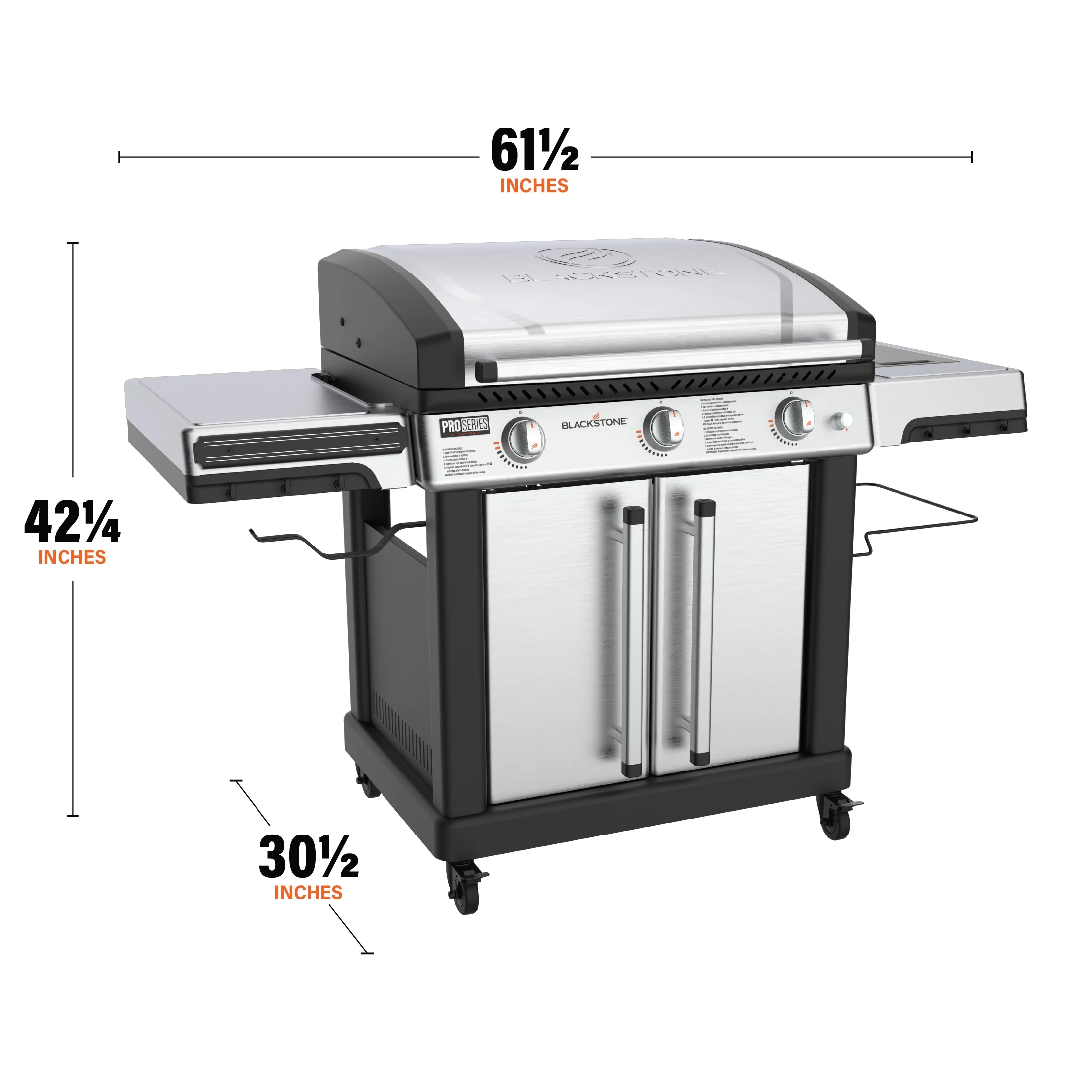 Blackstone ProSeries 3-Burner 28” XL Propane Griddle with Stainless Steel Cabinet and Hood - Womvr