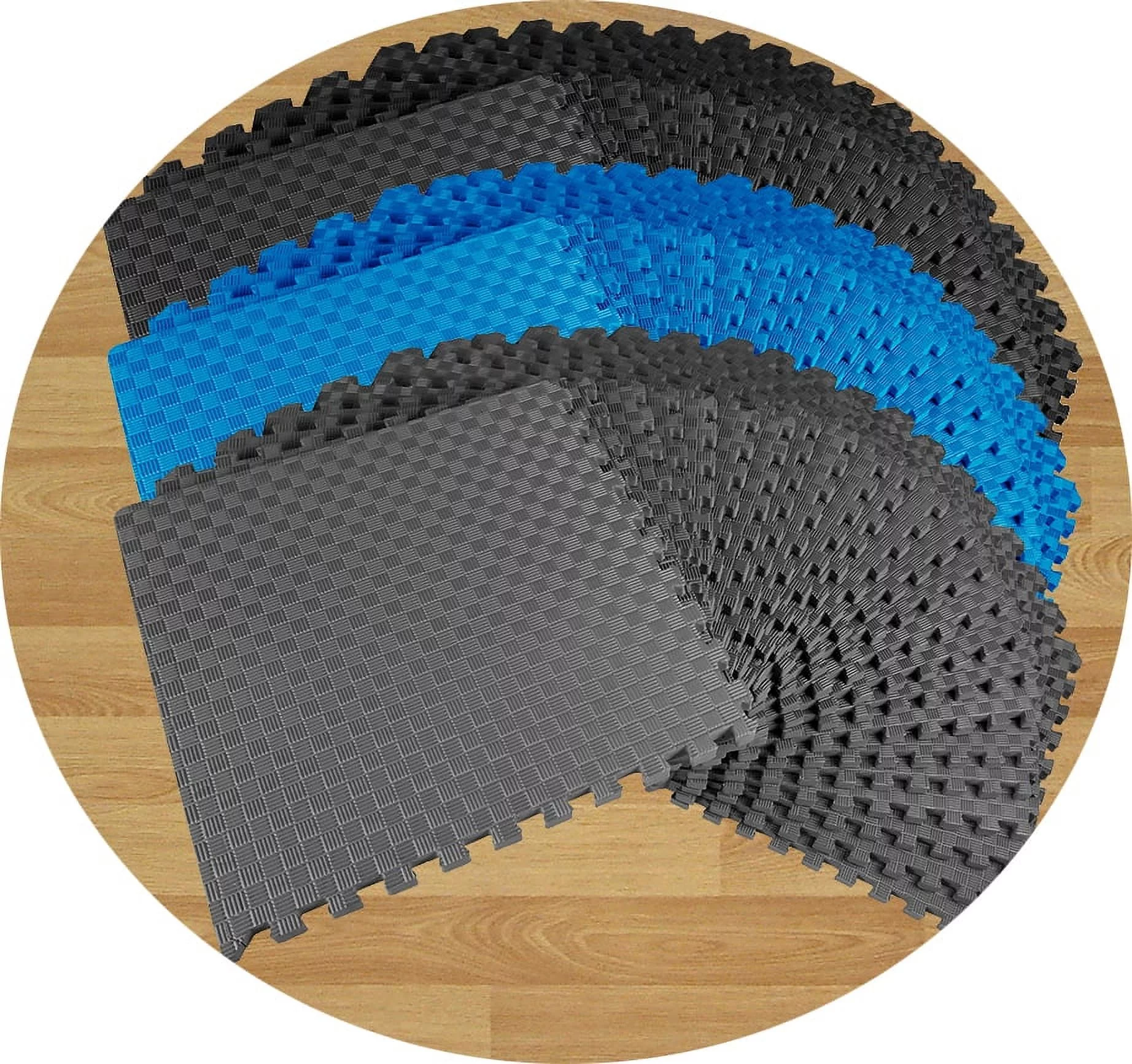 BalanceFrom 1 In. Thick Flooring Puzzle Exercise Mat with High Quality EVA Foam Interlocking Tiles, 18 Piece, 72 Sq Ft. Black - Womvr