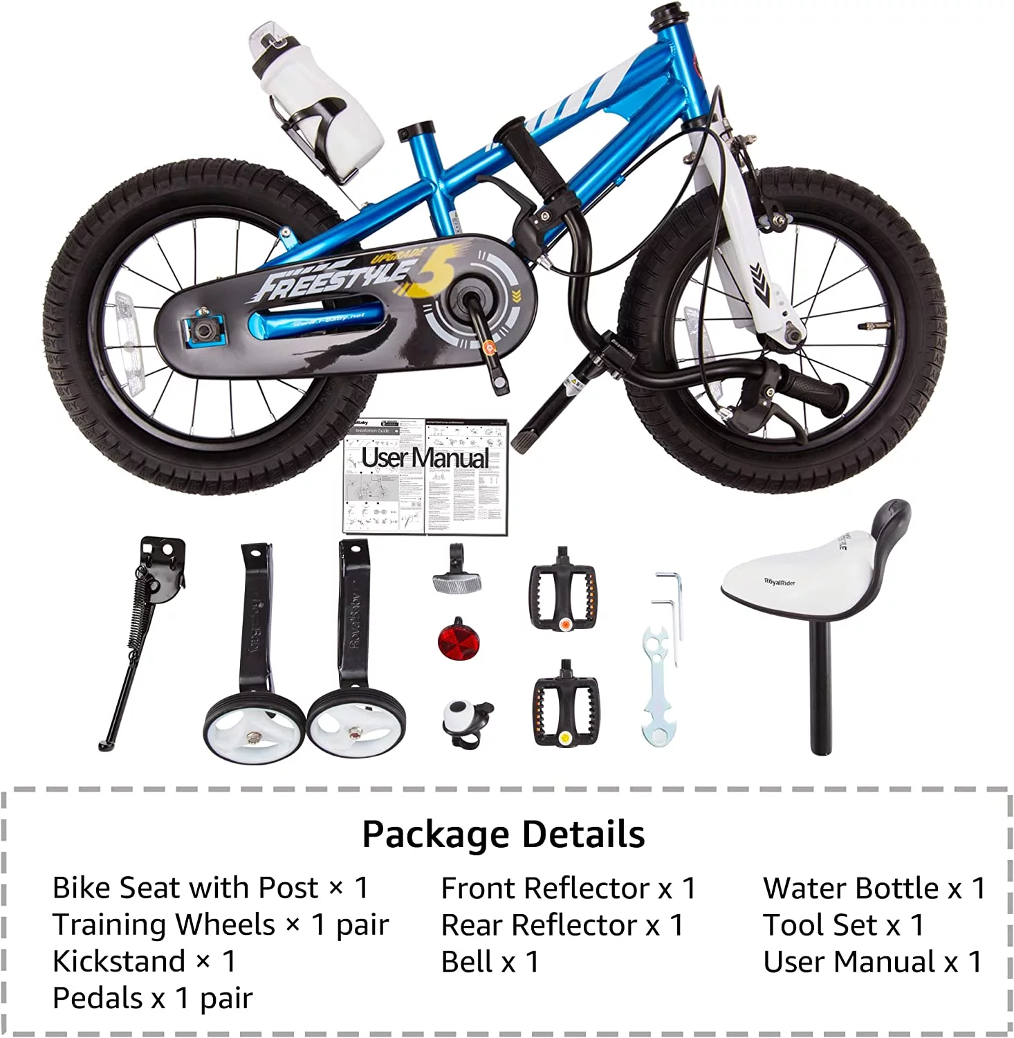 Royalbaby BMX Freestyle 16-inch Kid's Bike Blue with two hand brakes - Womvr