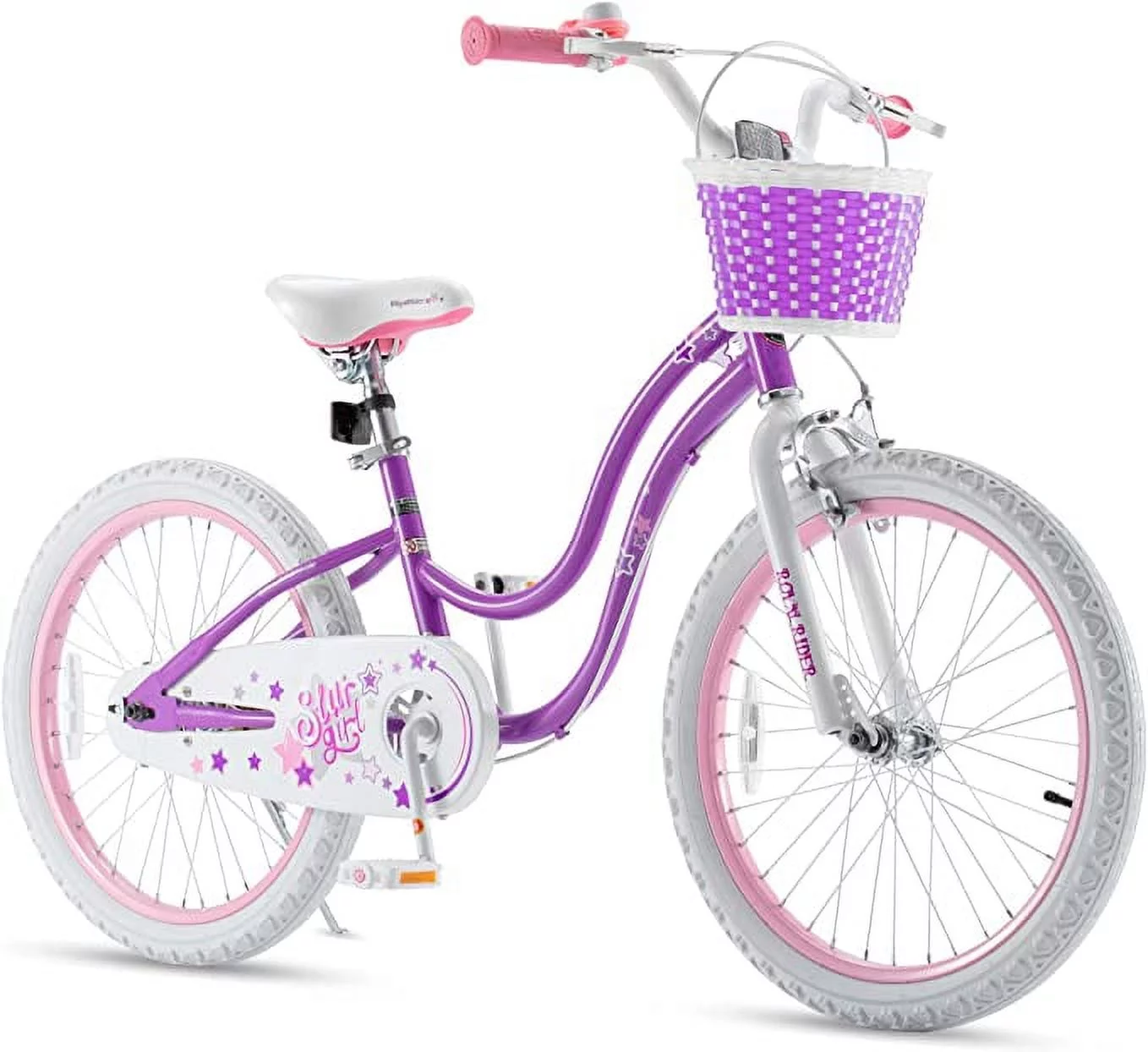 RoyalBaby Stargirl Kids Bike 20 Inch Girls Bicycle for Children with Kickstand Basket Blue - Womvr