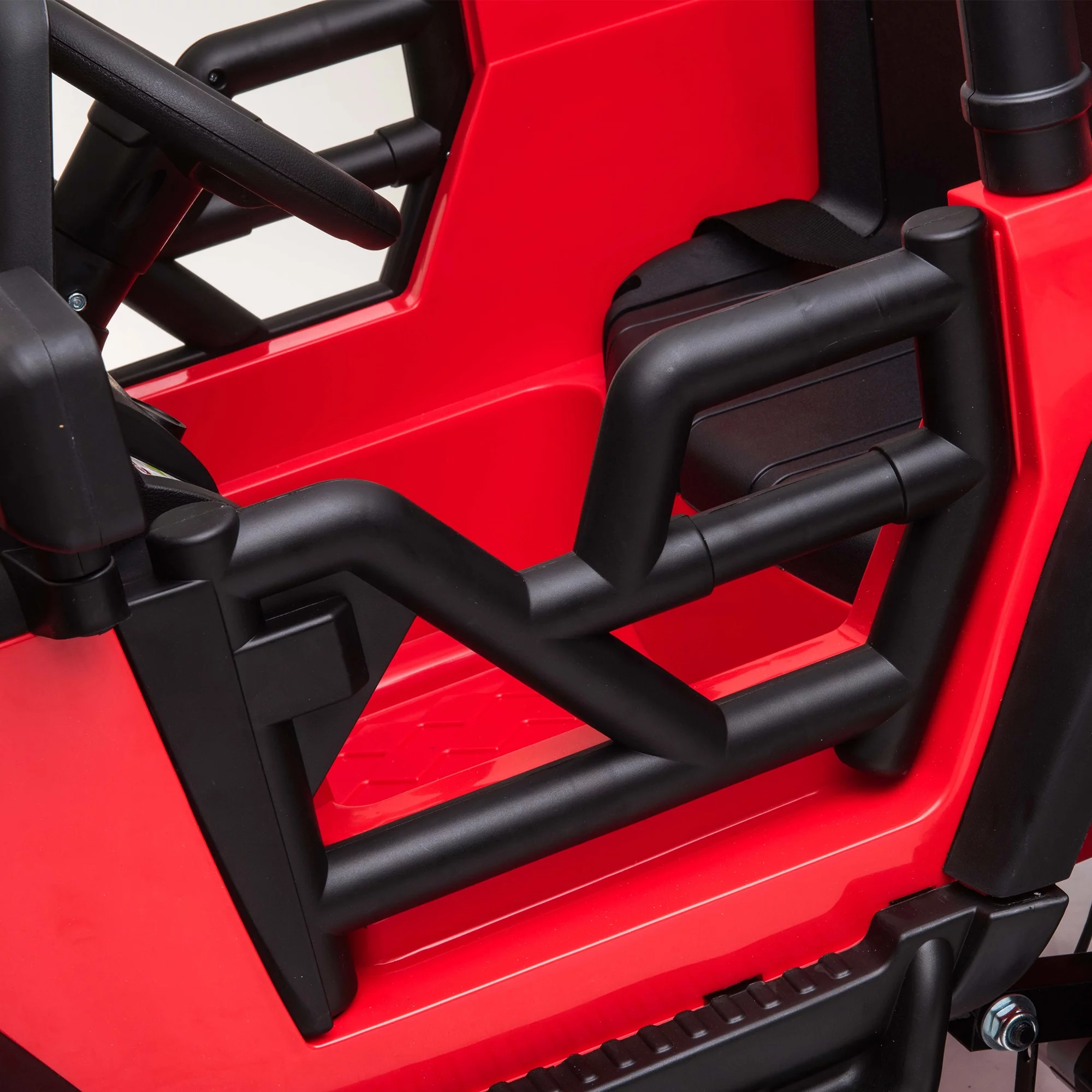 CIPACHO 24 V Double Drive Children Ride On Truck Car for Kids with Parent Remote Control, Electron Assisted Steering Wheel, Music Board, Bluetooth, MP3, Red - Womvr