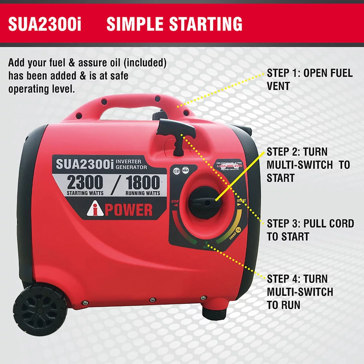 A-iPower SUA2300i 2300W Digital Inverter Generator - Womvr
