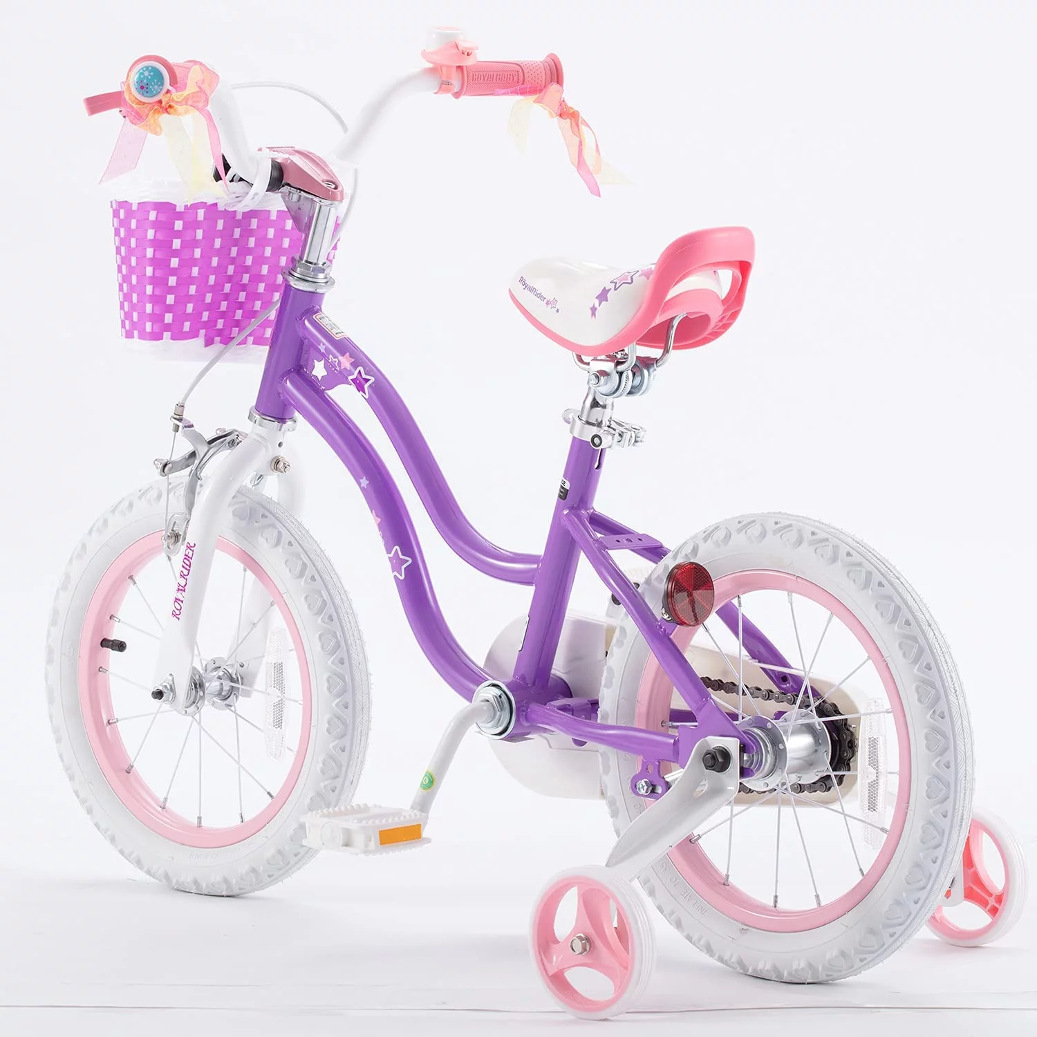 Royalbaby Girls Kids Bike Star Girl 12 In Bicycle Basket Training Wheels Blue Child's Cycle - Womvr