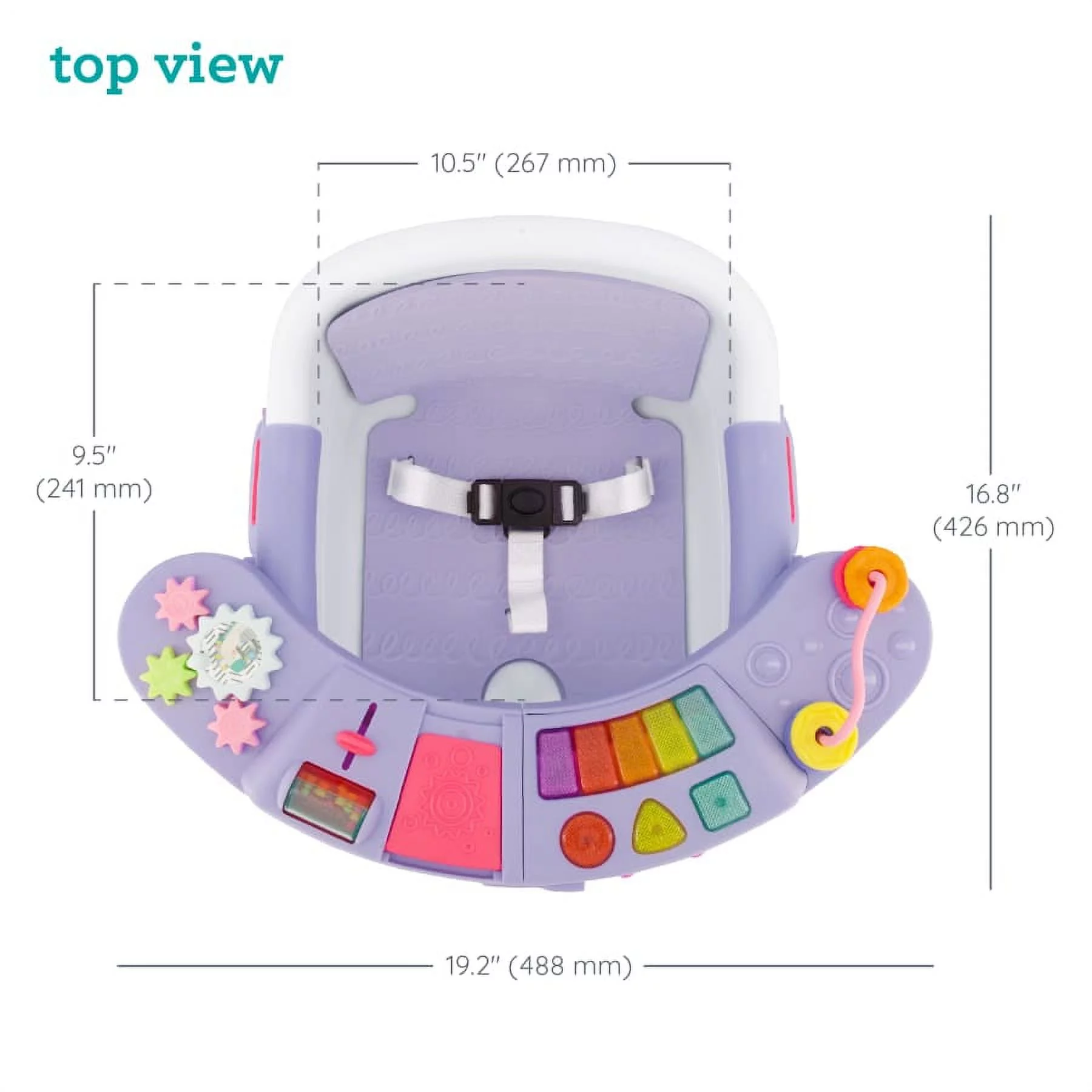 Infantino Music & Lights 3-in-1 Discovery Seat and Booster for Babies and Toddlers, Unisex, Teal - Womvr