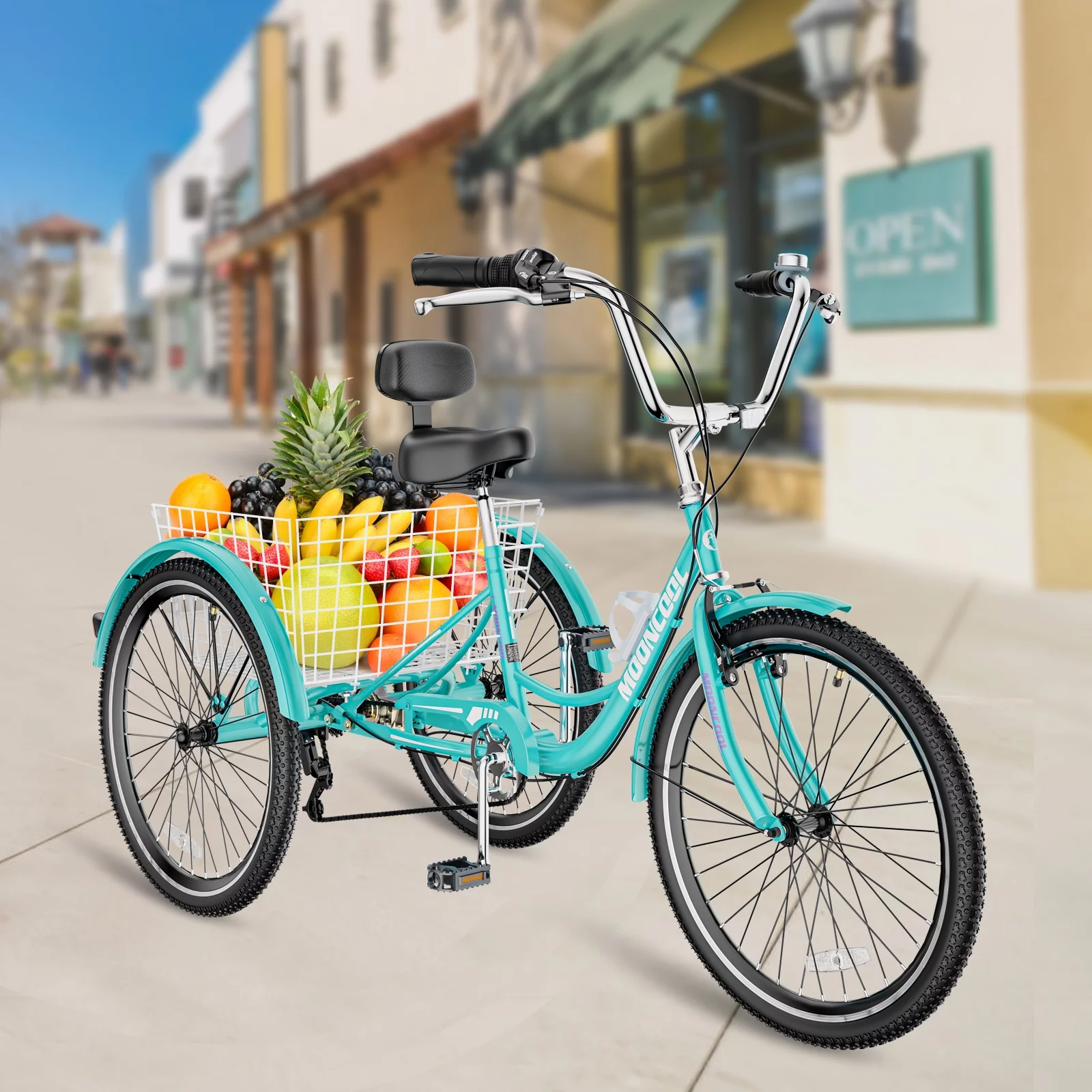 MOONCOOL Adult Tricycles, 3 Wheel 7 Speed Trikes, 20/24/26 inch Adult Trikes 3 Wheeled Bike with Basket for Seniors, Women, Men - Womvr
