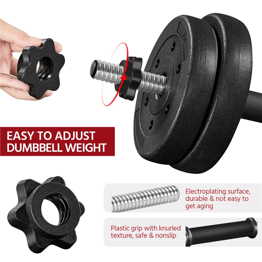 Alden Design 66 Lb. Adjustable Dumbbell Free Weight Set, Black - Womvr