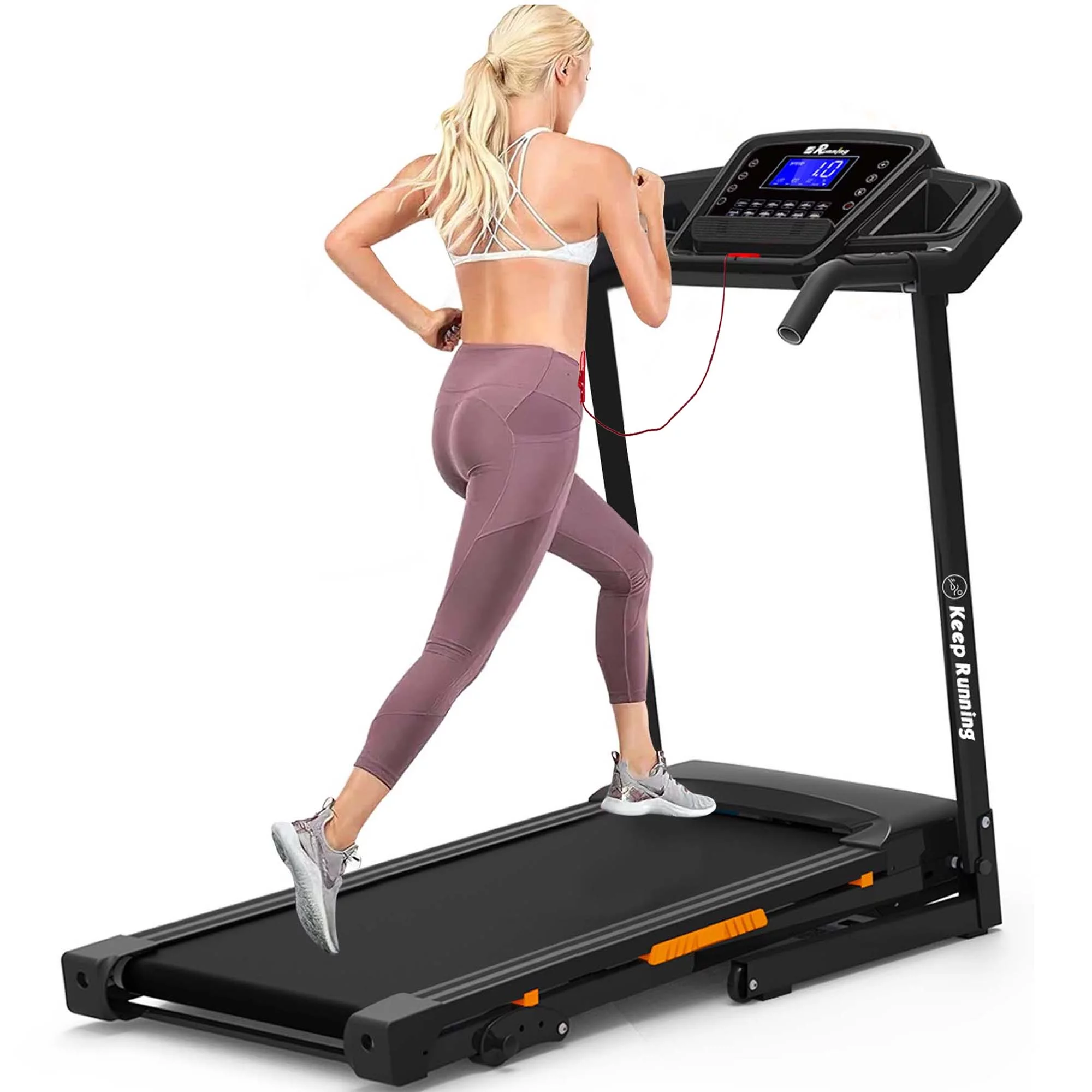 Aukfa 3.5 HP Folding Treadmill with Incline for Home Office Workout, 300 lbs+ Capacity, Green - Womvr