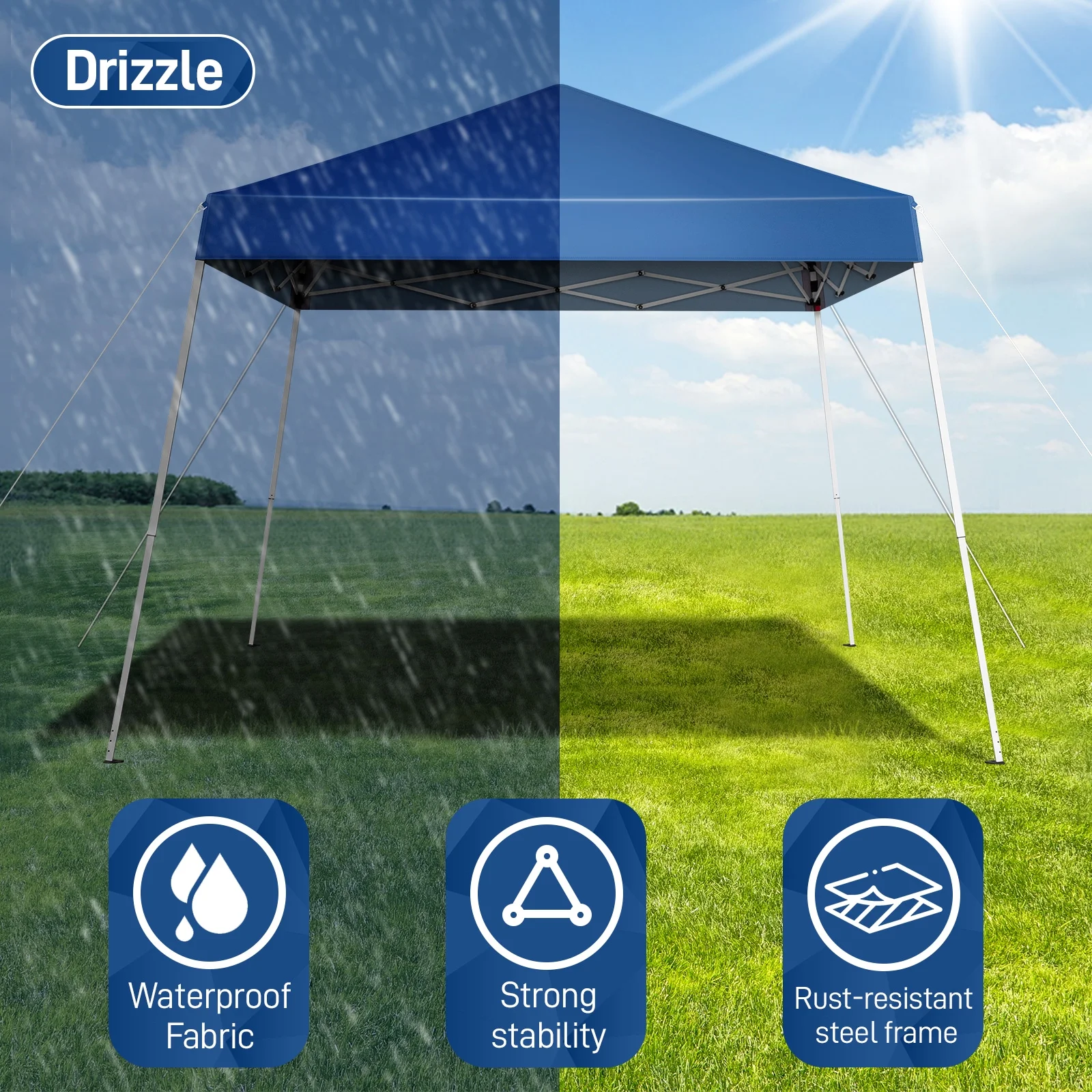 Zimtown 10ft x 10ft Base/8ft x 8ft Top Pop up Canopy Tent Instant Practical Waterproof Folding Tent with Carry Bag - Womvr