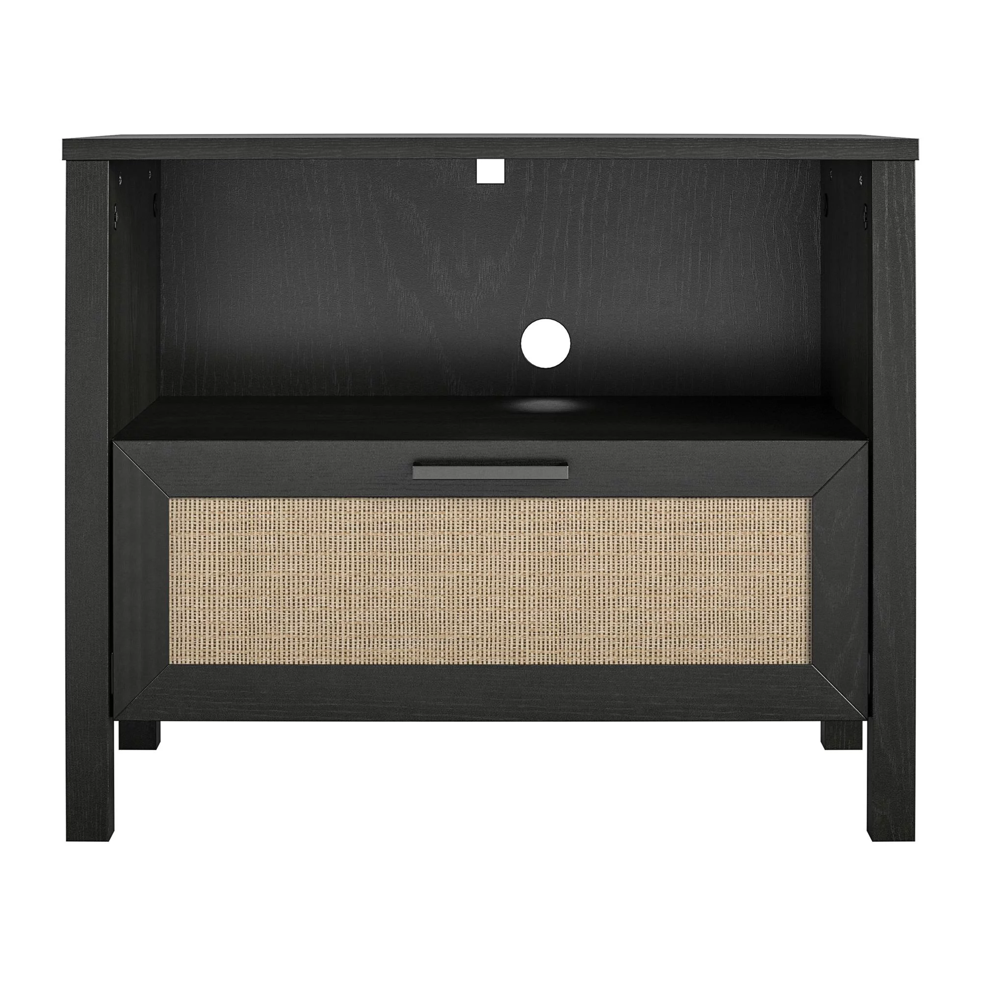 Novogratz Shay 1-Drawer Nightstand, Natural with Faux Rattan - Womvr