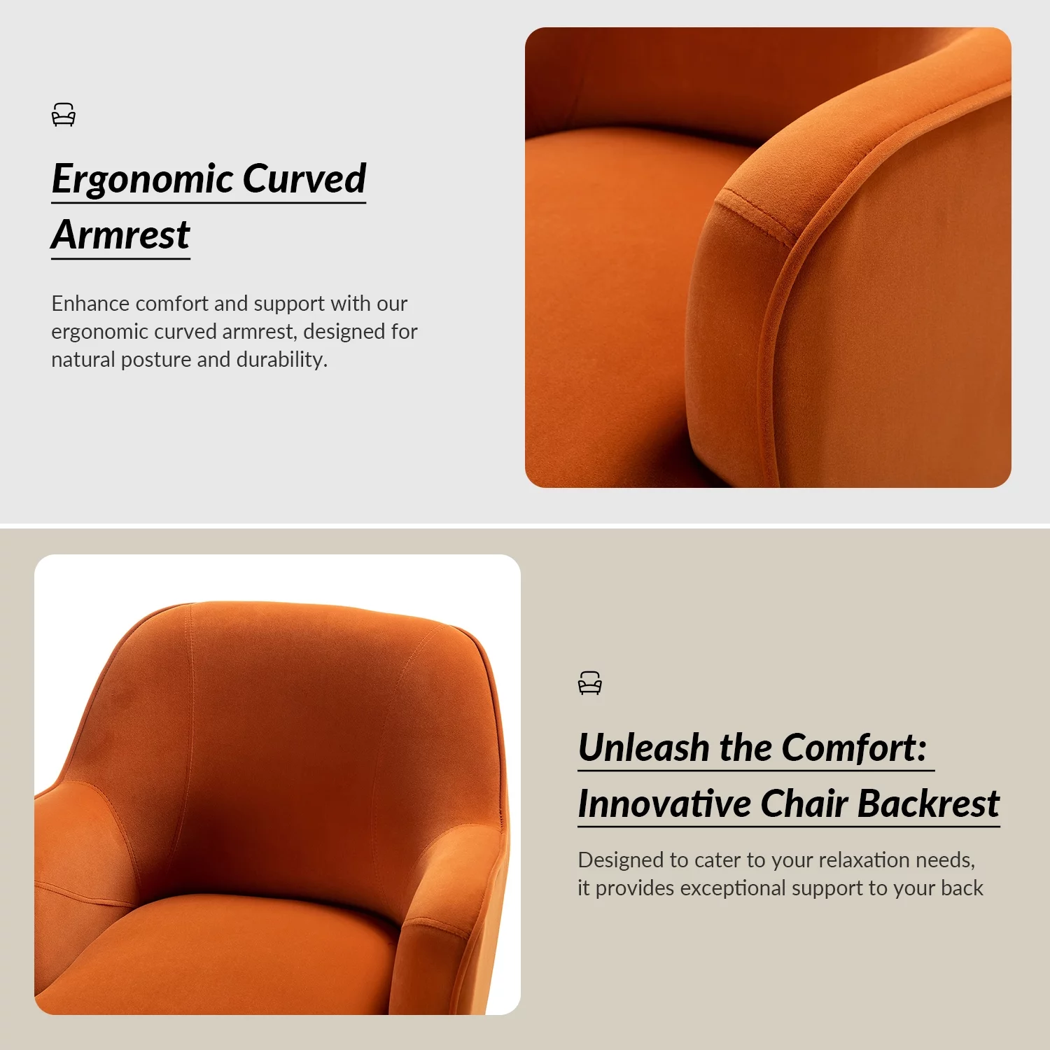Velvet Upholstered Accent Chair Metal Legs Curved Backrest Lounge Home Armchair Bedroom Adult Pink - Womvr