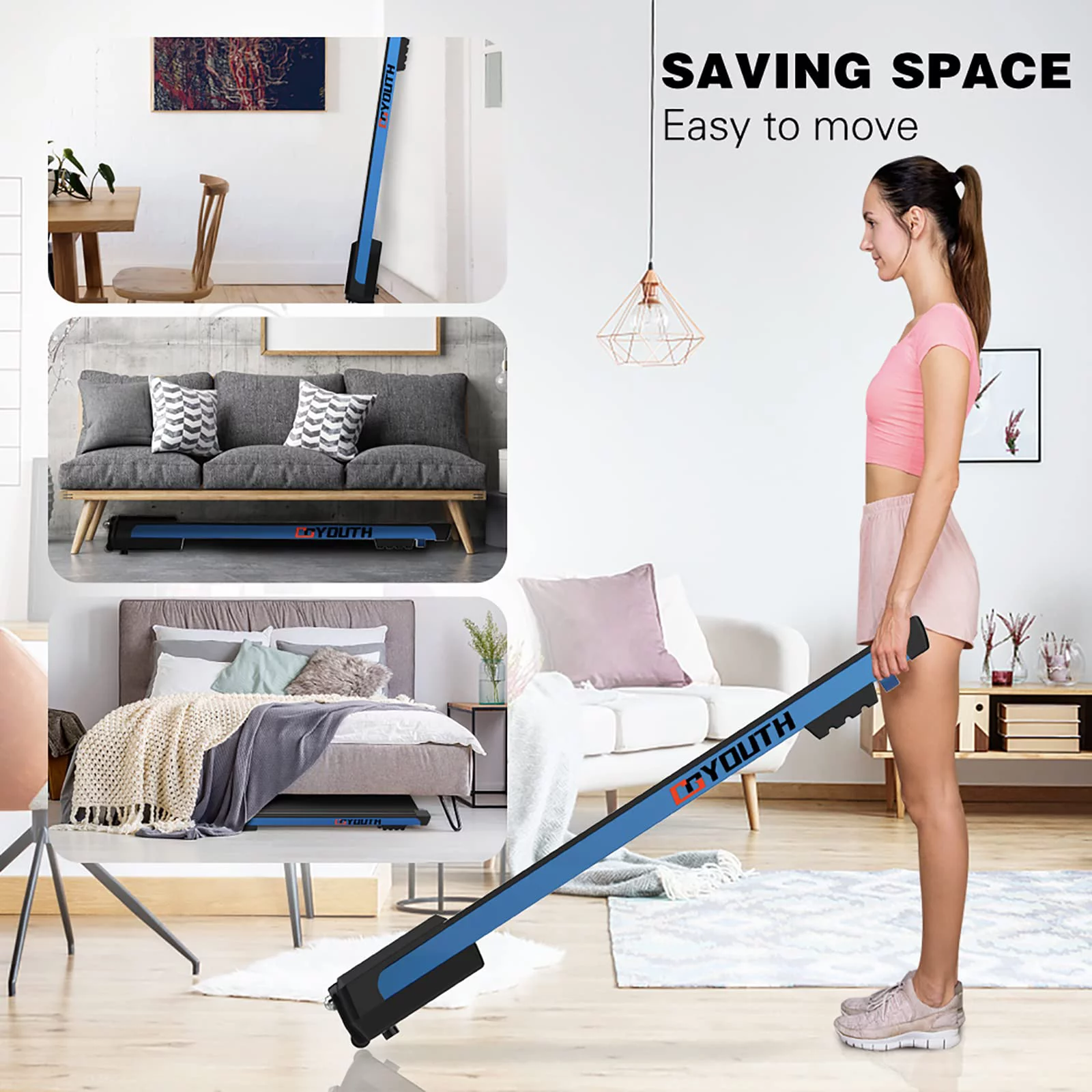 GOYOUTH Under Desk Treadmill Electric Walking Jogging Exercise Machine for Home/Office Use - Womvr