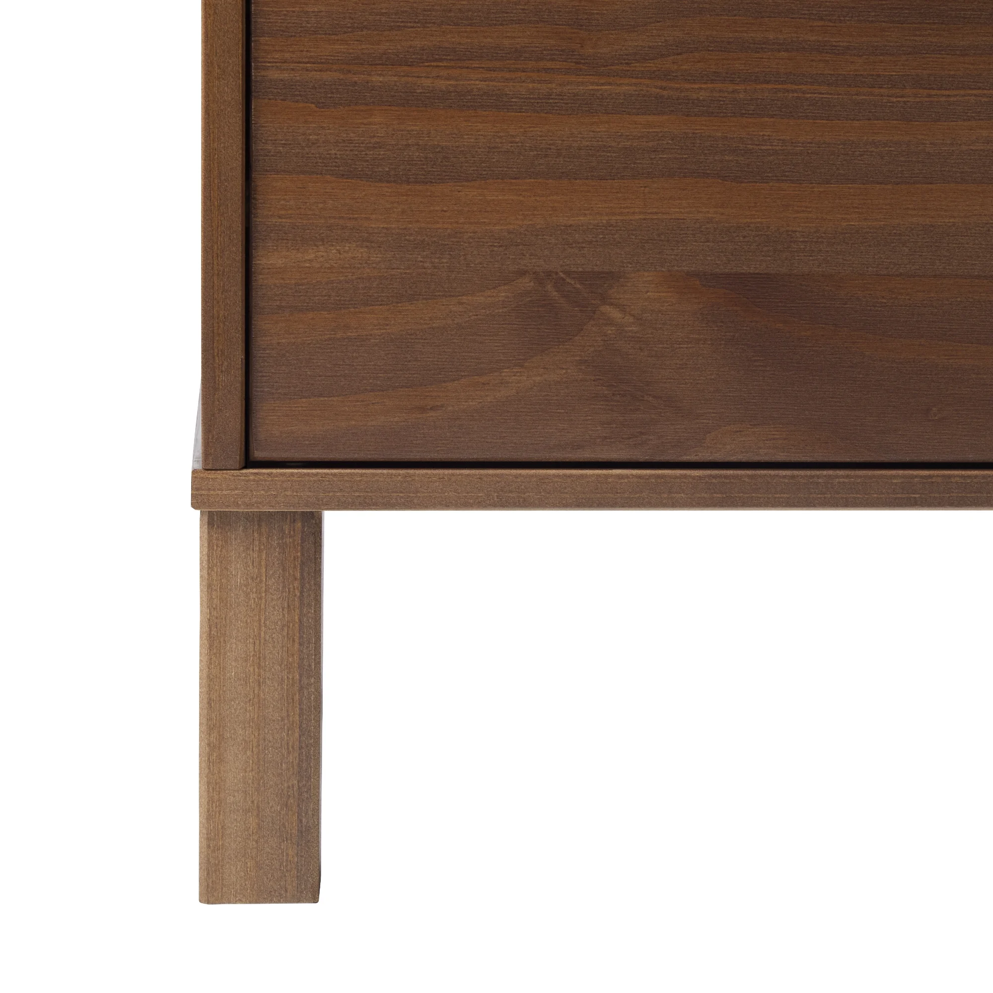 Walker Edison Modern Curved-Frame Solid Wood Nightstand, Brown - Womvr