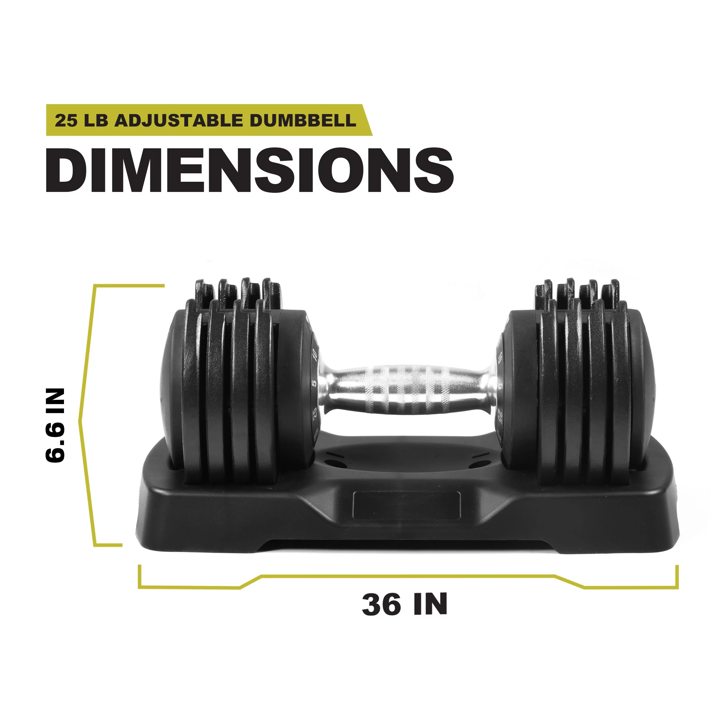 PRCTZ 10-50 lb Quick Select Adjustable Dumbbell, Enhanced 3-Point Safety Locking System, Single, Black - Womvr