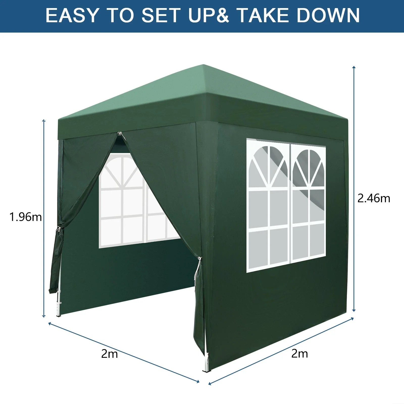 Zimtown 10ft x 10ft Base/8ft x 8ft Top Pop up Canopy Tent Instant Practical Waterproof Folding Tent with Carry Bag - Womvr