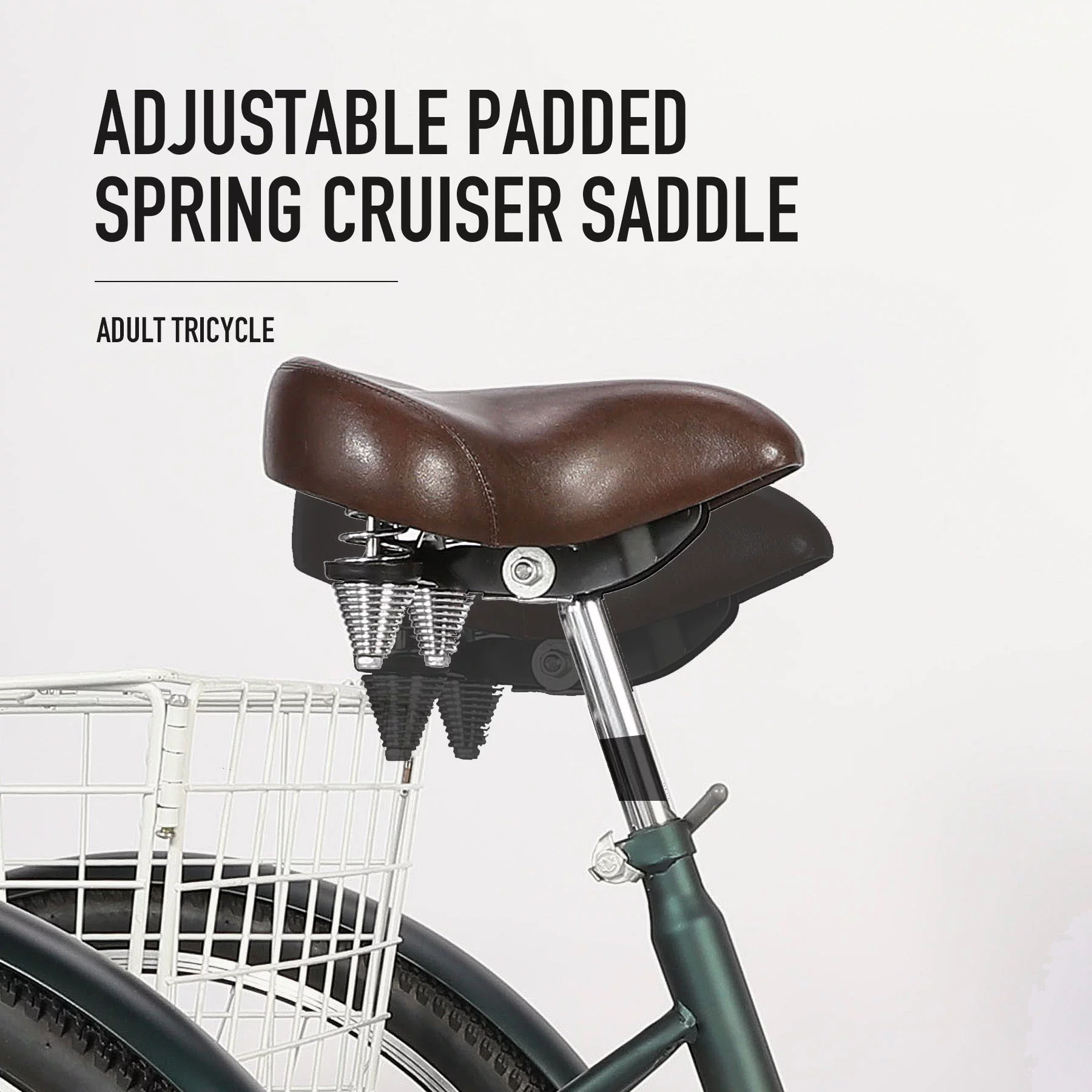 Viribus 26 Inch Single Speed Adult Tricycle 3 Wheel Bike with Removable Basket, Hybrid Beach Trike, Pink - Womvr