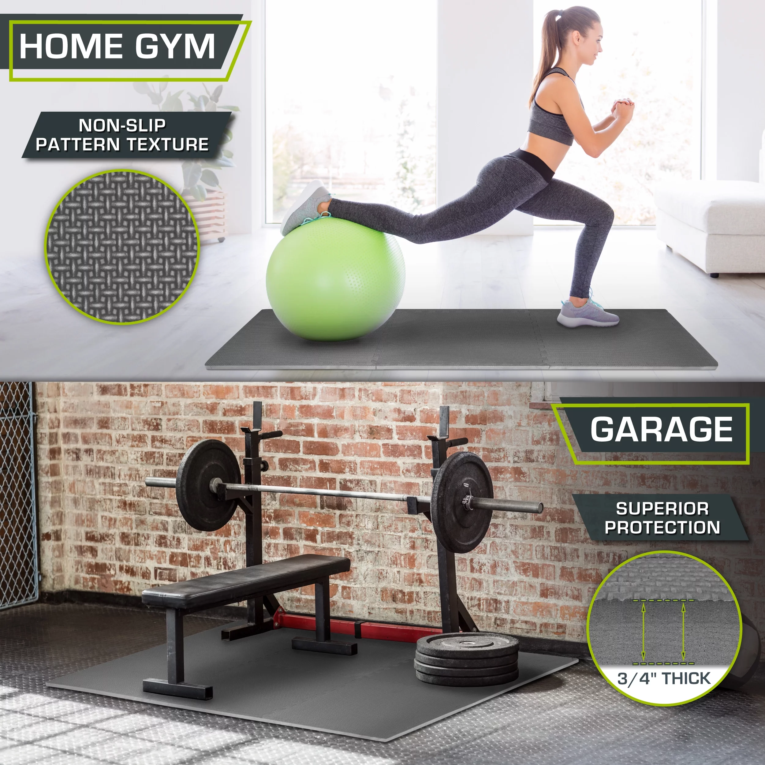 ProsourceFit Extra Thick Puzzle Exercise Mat 3/4