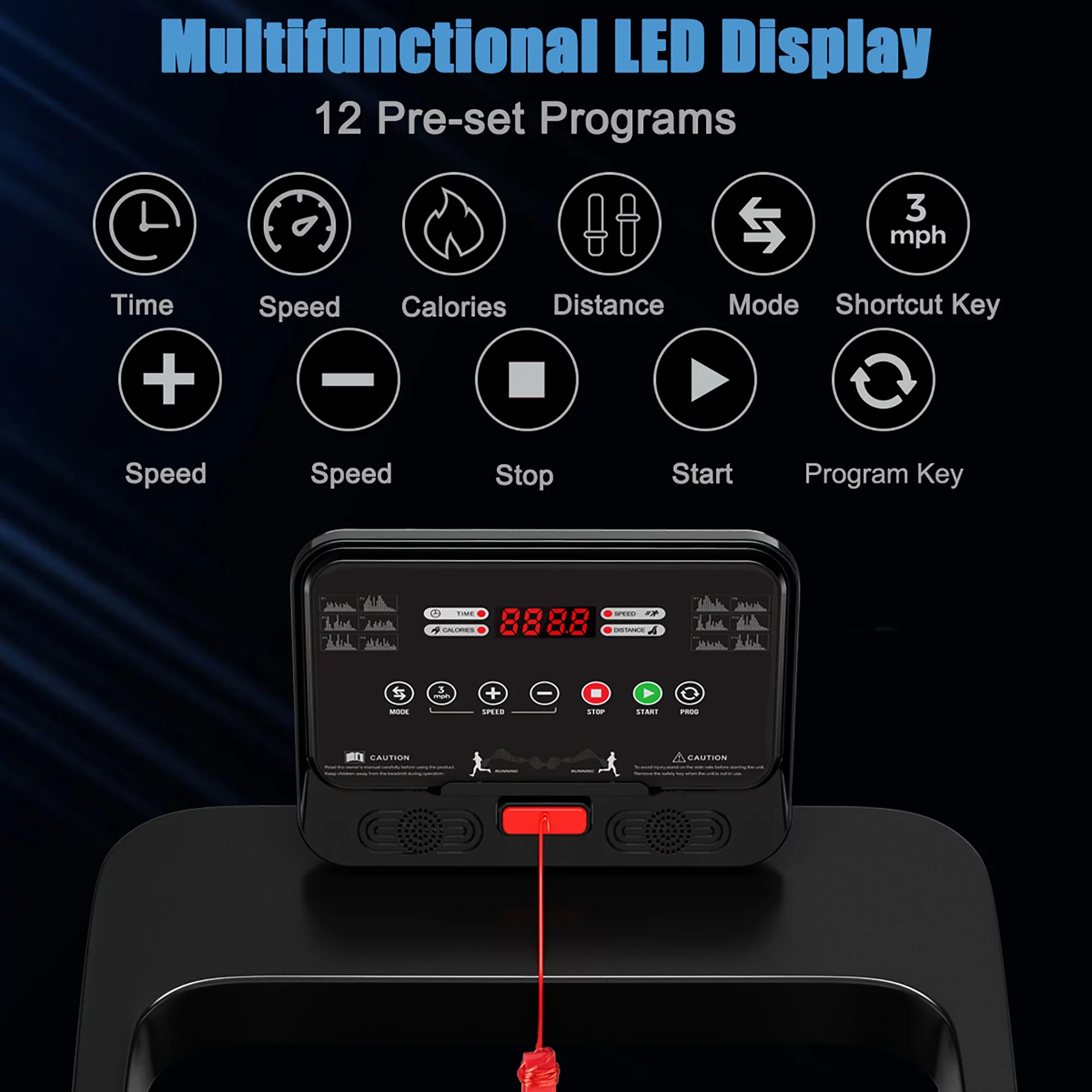 SuperFit 2.25HP Electric Treadmill Running Machine w/App Control for Home Office - Womvr