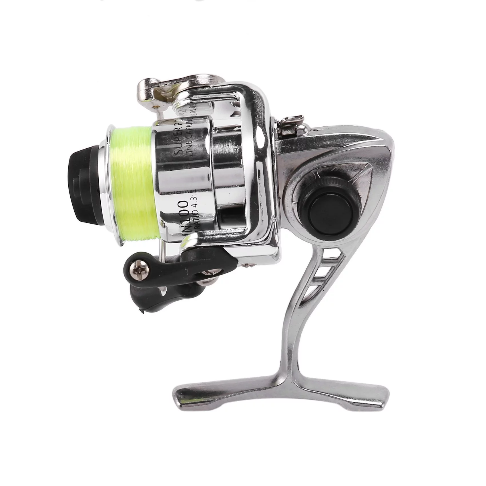 2X Mini 100 Pocket Spinning Fishing Reel Fishing Tackle Small Spinning Reel 4.3:1 Metal Wheel Small Reel - Womvr