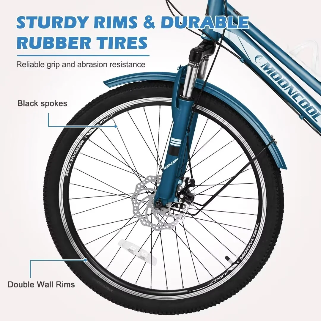 Docred Adult Tricycle, 7 Speed Three Wheel Mountain Bike, 24/26/27.5 inch Adults Trikes ,Load capacity 420 lbs - Womvr