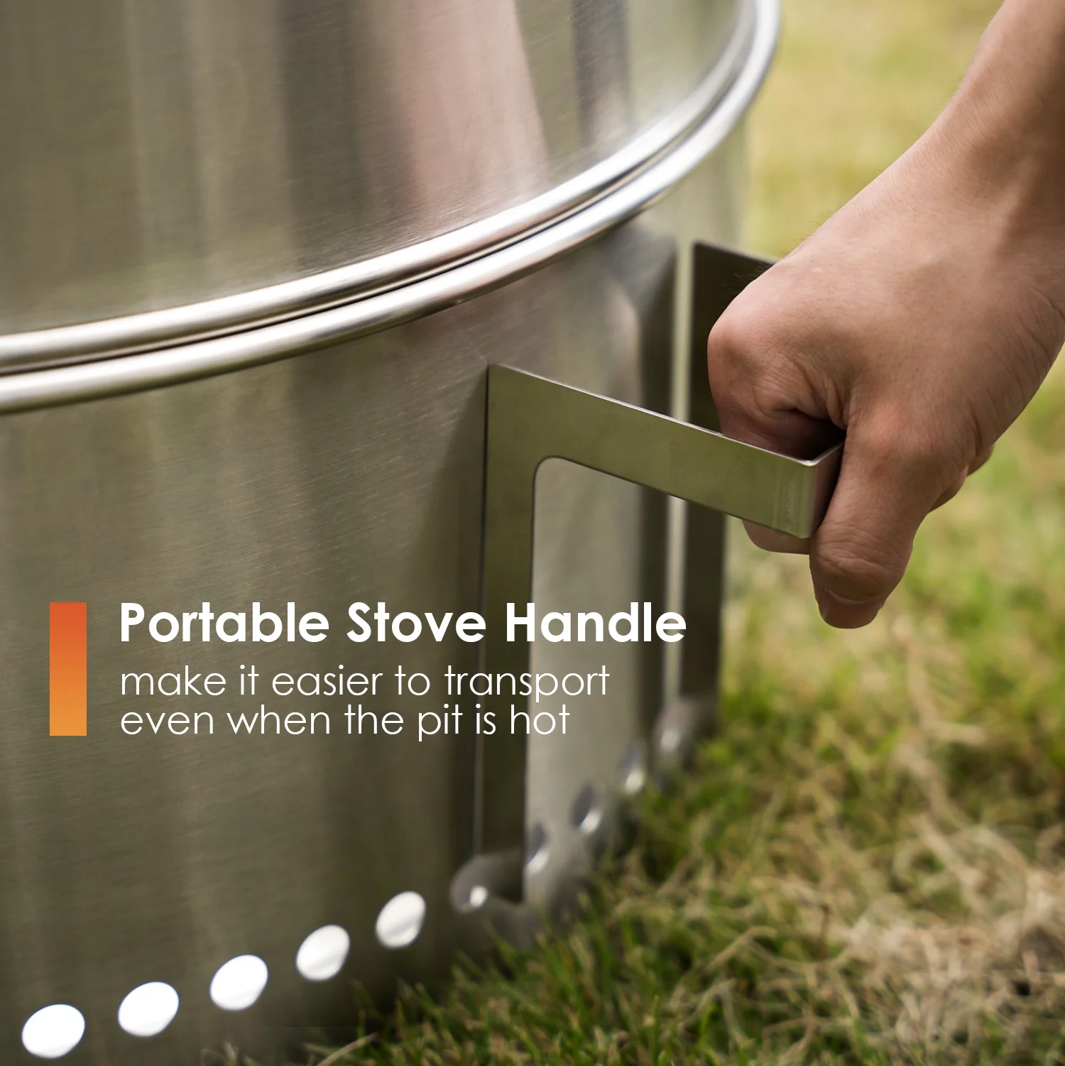 Smokeless Fire Pit for Camping with Stand & Bag & Sticks & Holders,304 Stainless Steel,15inch - Womvr