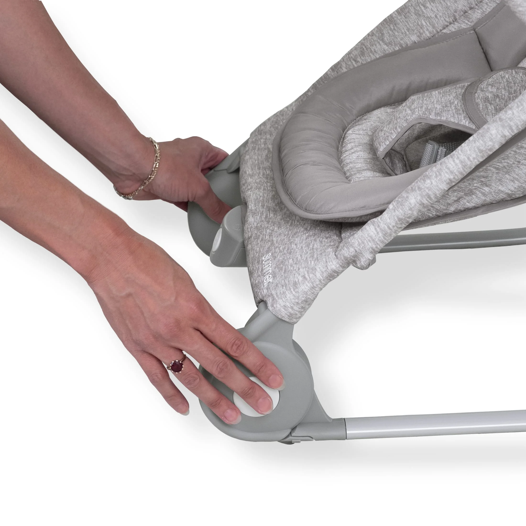 Summer by Ingenuity 2-in-1 Baby Bouncer & Rocker Duo, Light Gray Tweed - Womvr