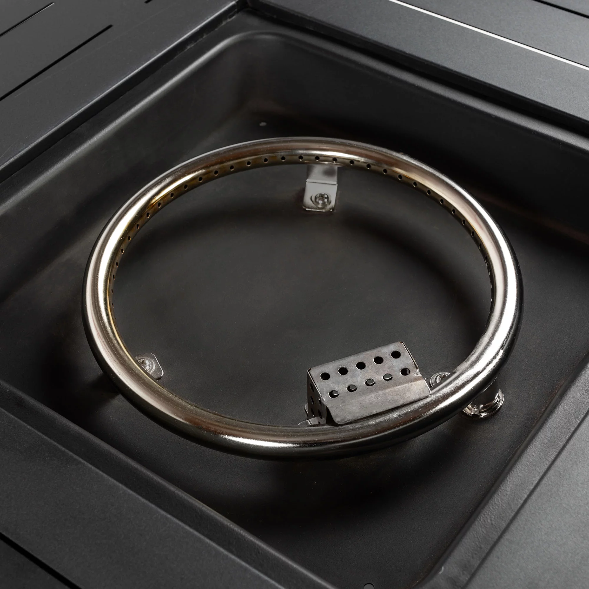 43.3 inch Gas Fire Pit Table, SYNGAR 2-in-1 50,000 BTU Propane Gas Fire Pit Table, Outdoor Propane Fire Pit with Glass Wind Guard, Blue Rocks and Lid, for Patio, Backyard, Garden, Poolside, D4620 - Womvr