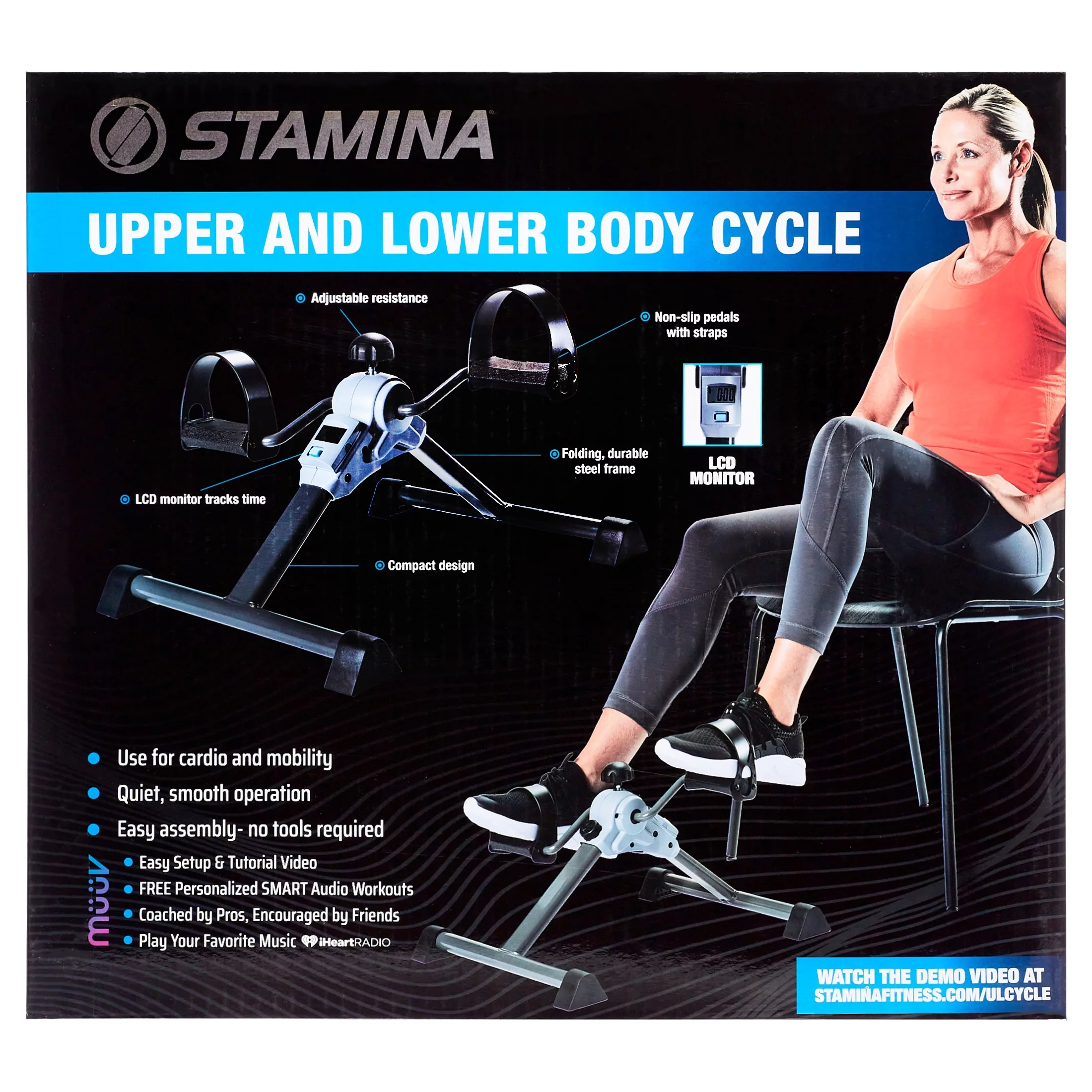 Stamina Folding Upper & Lower Body Mini Cycle with Monitor - Womvr
