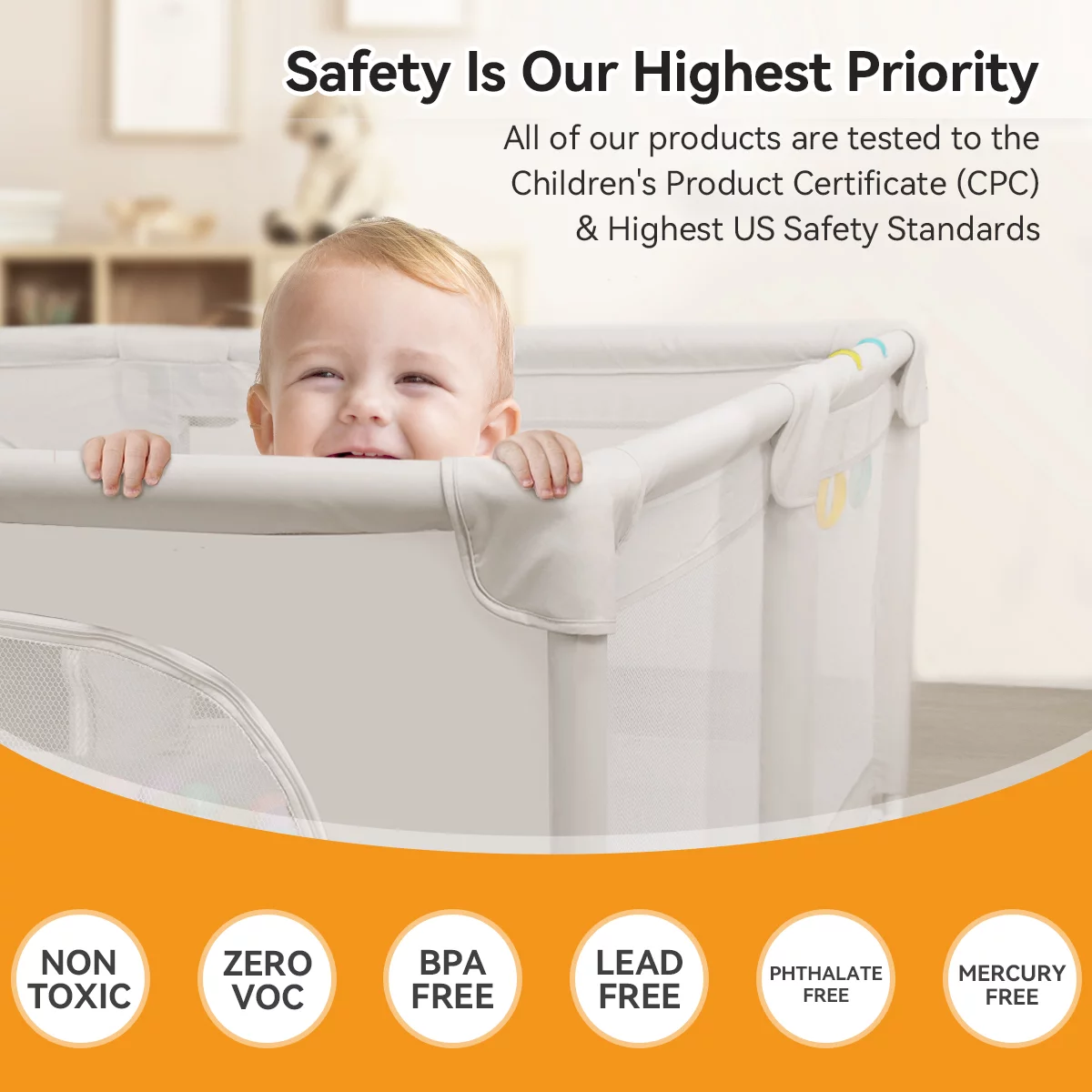 Large Baby Playpen, 79x63x27inch Activity Center Playard for Babies and Toddlers, Gray - Womvr